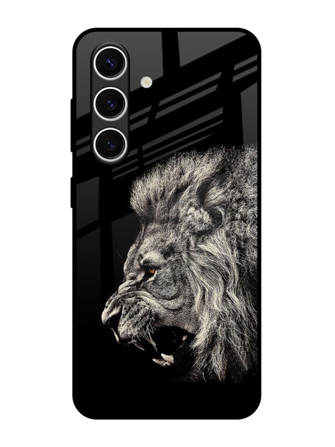 

QRIOH Brave Lion Samsung Galaxy S24 FE 5G Impact Resistant Back Case, Black