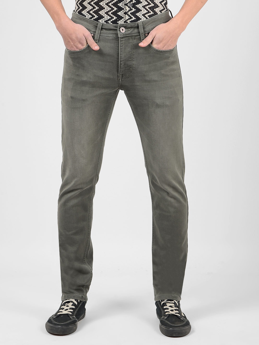 

Numero Uno Men Skinny Fit Low-Rise Light Fade Stretchable Jeans, Grey