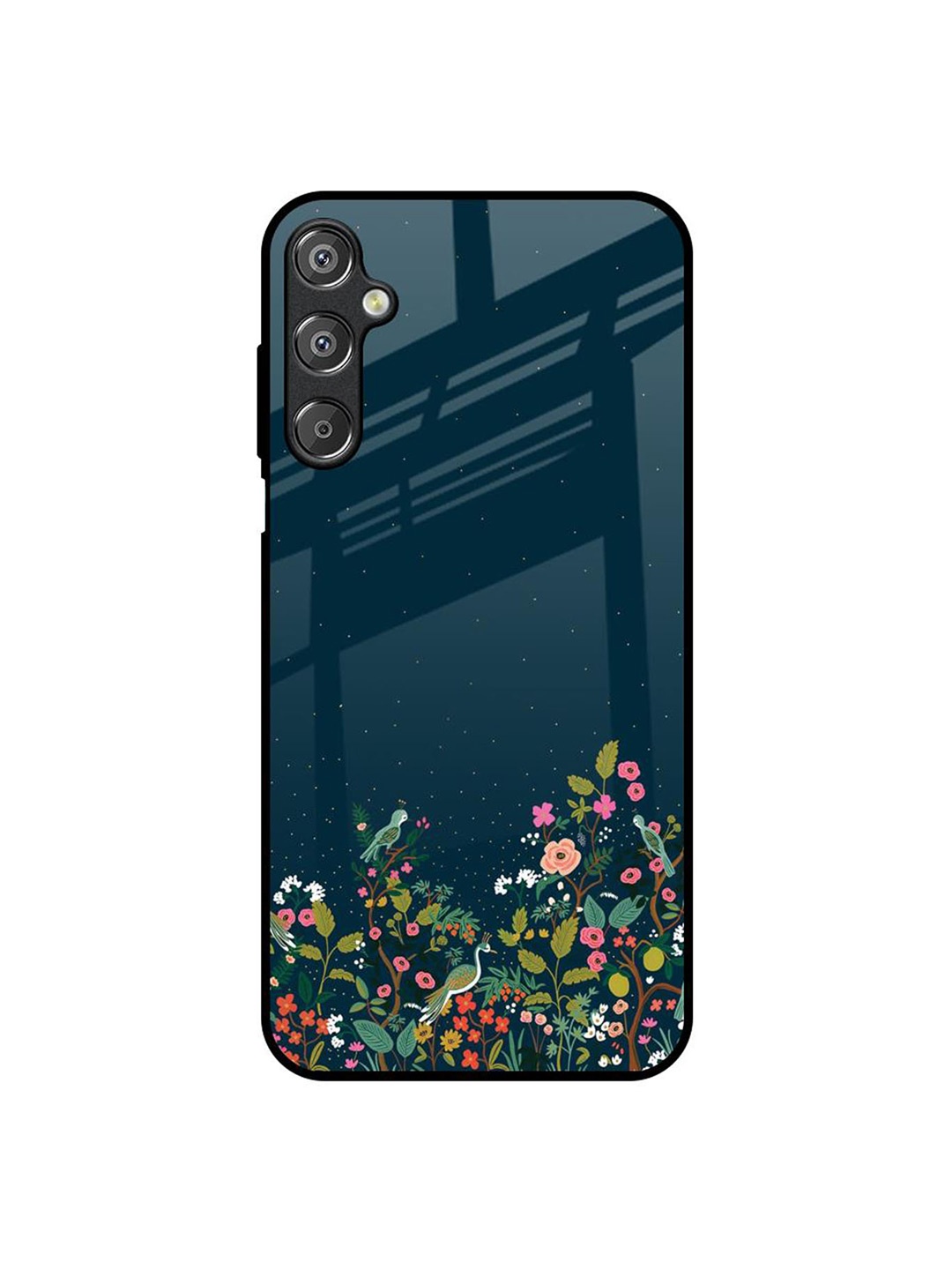 

QRIOH Small Garden Samsung Galaxy F15 5G Impact Resistant Back Case, Navy blue