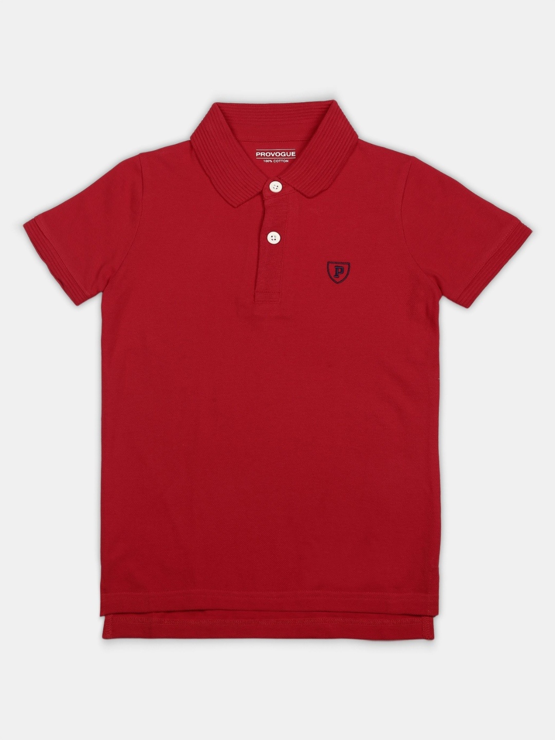 

Provogue Boys Solid Polo Collar Cotton T-shirt, Red