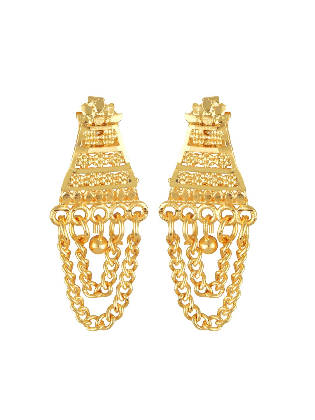 

DIVASTRI Gold-Plated Contemporary Jhumkas Earrings