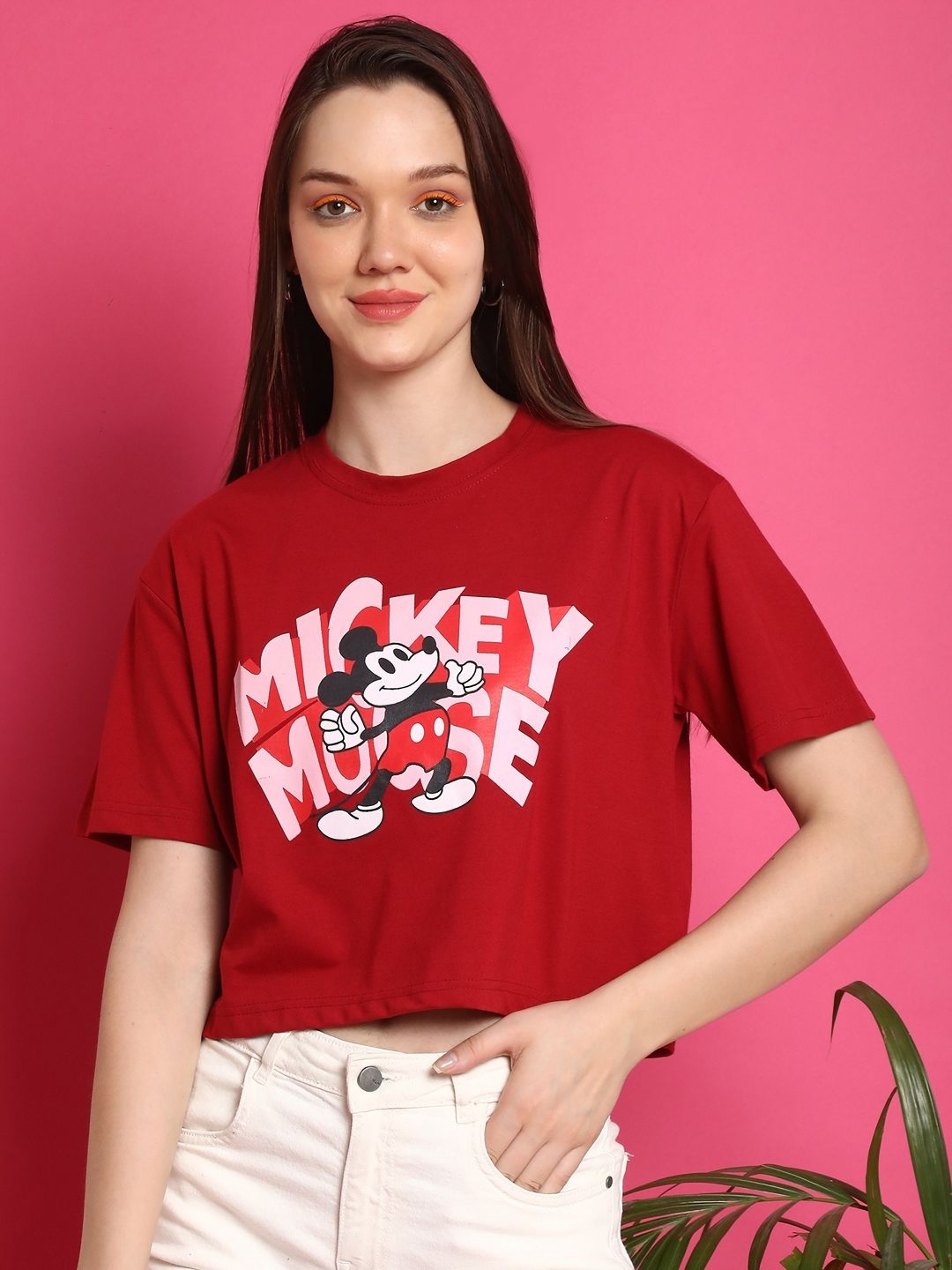 

Dreambe Women Typography Printed T-shirt, Maroon