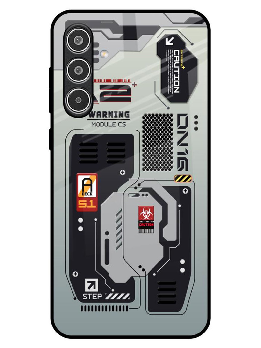 

QRIOH Techno Vibes Samsung Galaxy A36 5G Impact Resistant Back Case, Grey