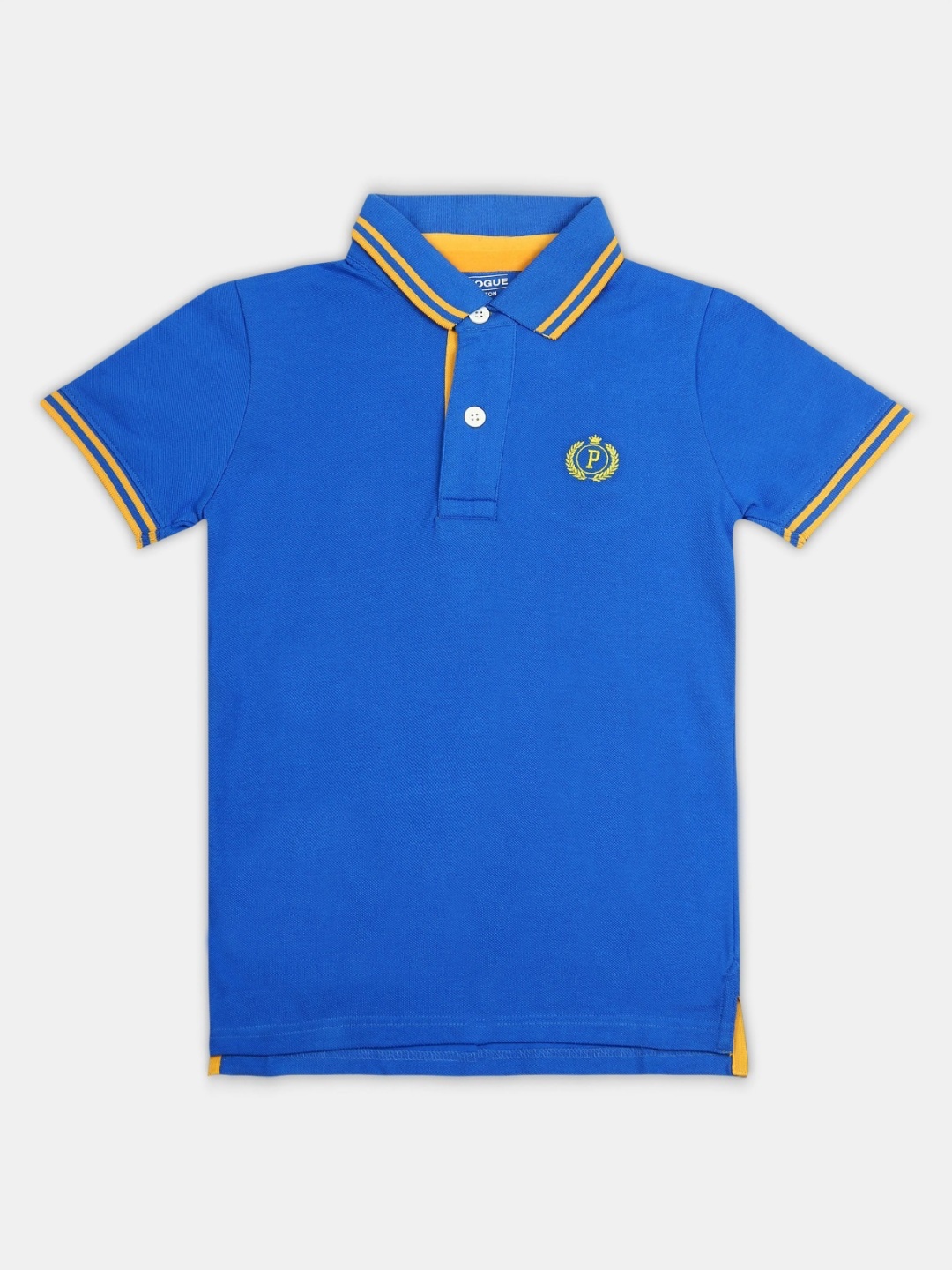 

Provogue Boys Solid Polo Collar Cotton T-shirt, Blue