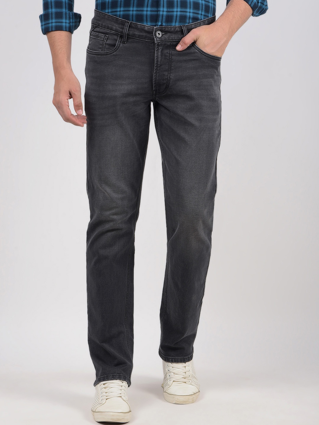 

Numero Uno Men Light Fade Stretchable Jeans, Black