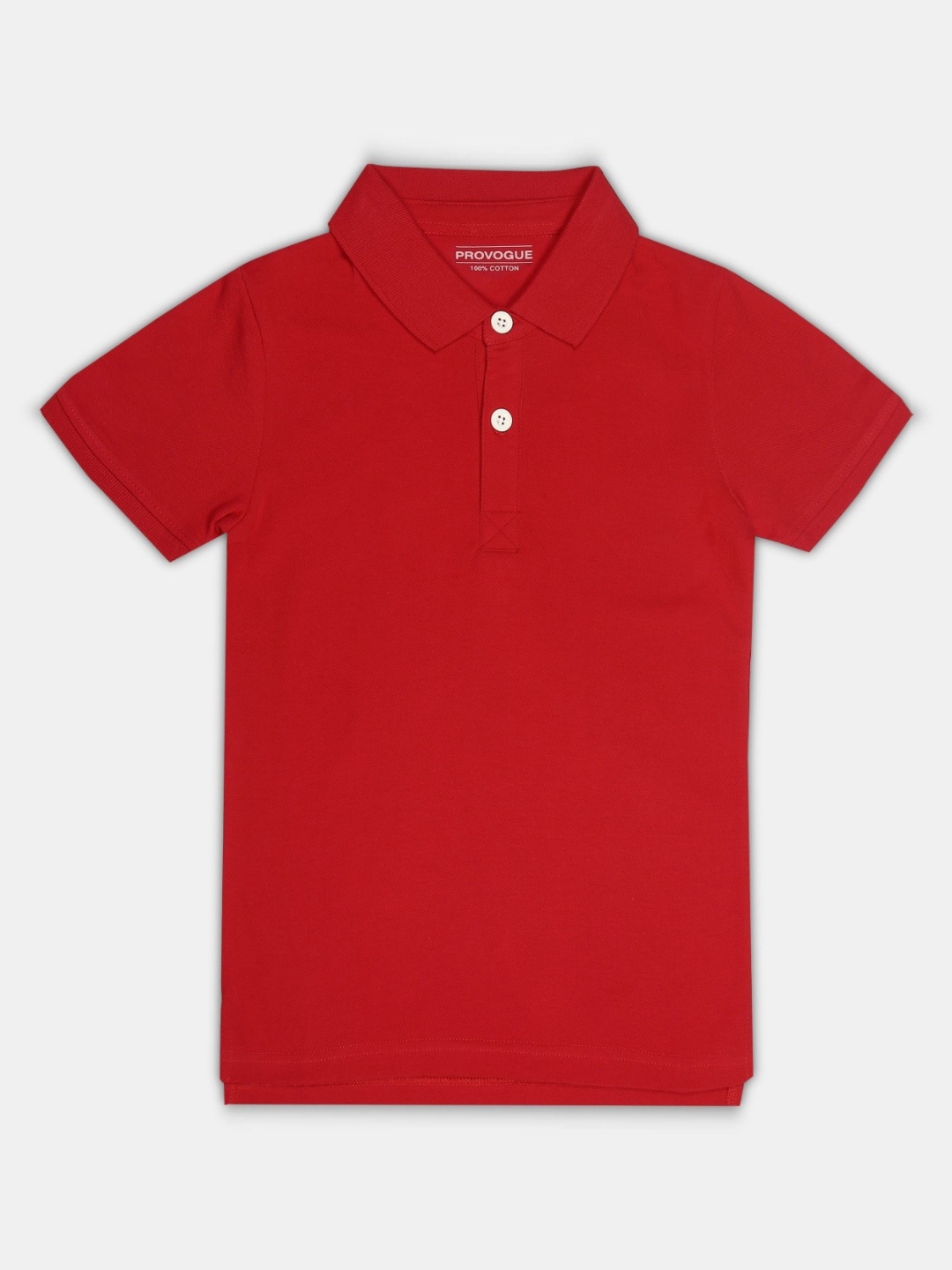 

Provogue Boys Solid Polo Collar Cotton T-shirt, Red