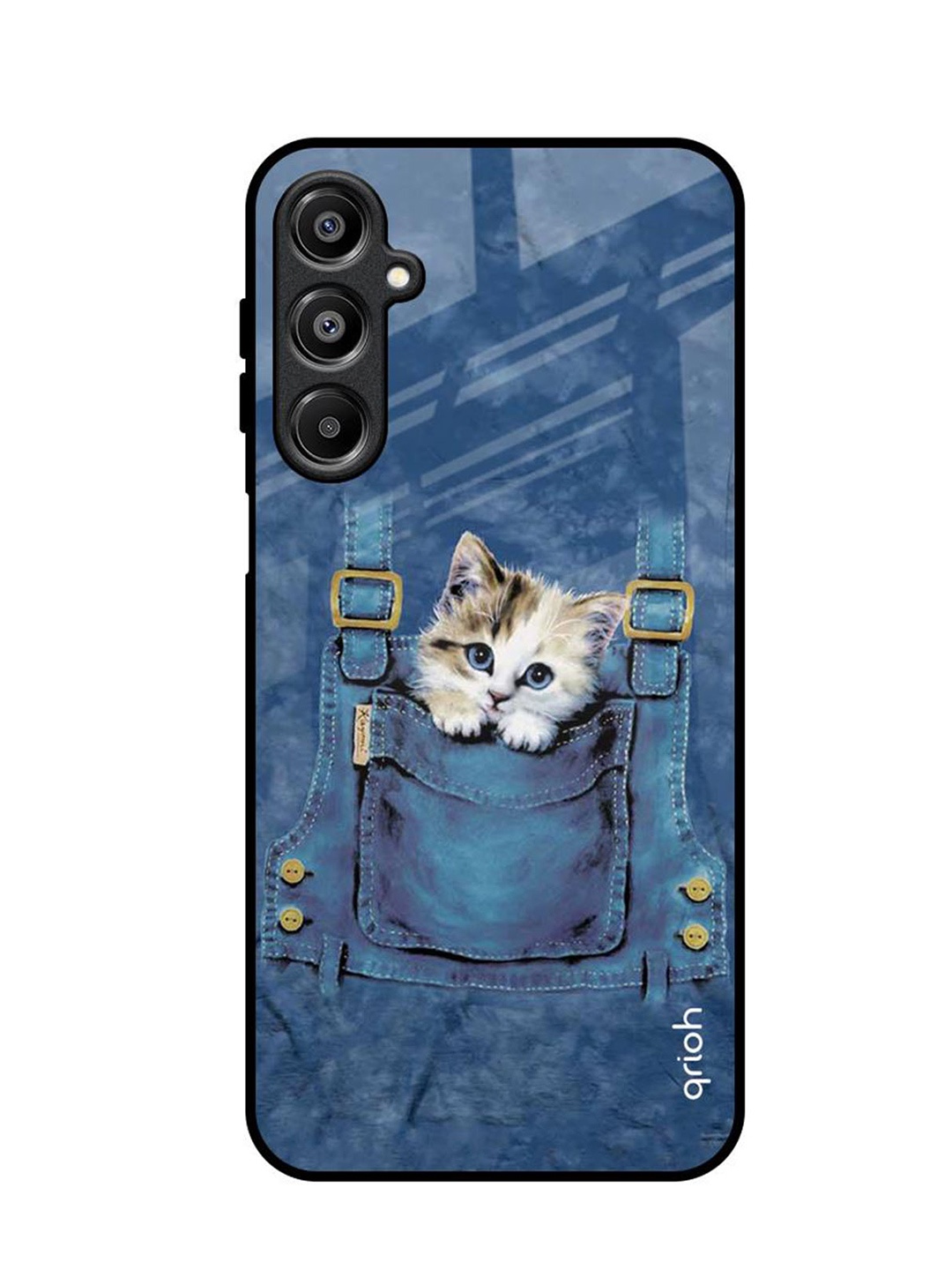 

QRIOH Kitty In Pocket Samsung Galaxy A16 5G Impact Resistant Back Case, Blue