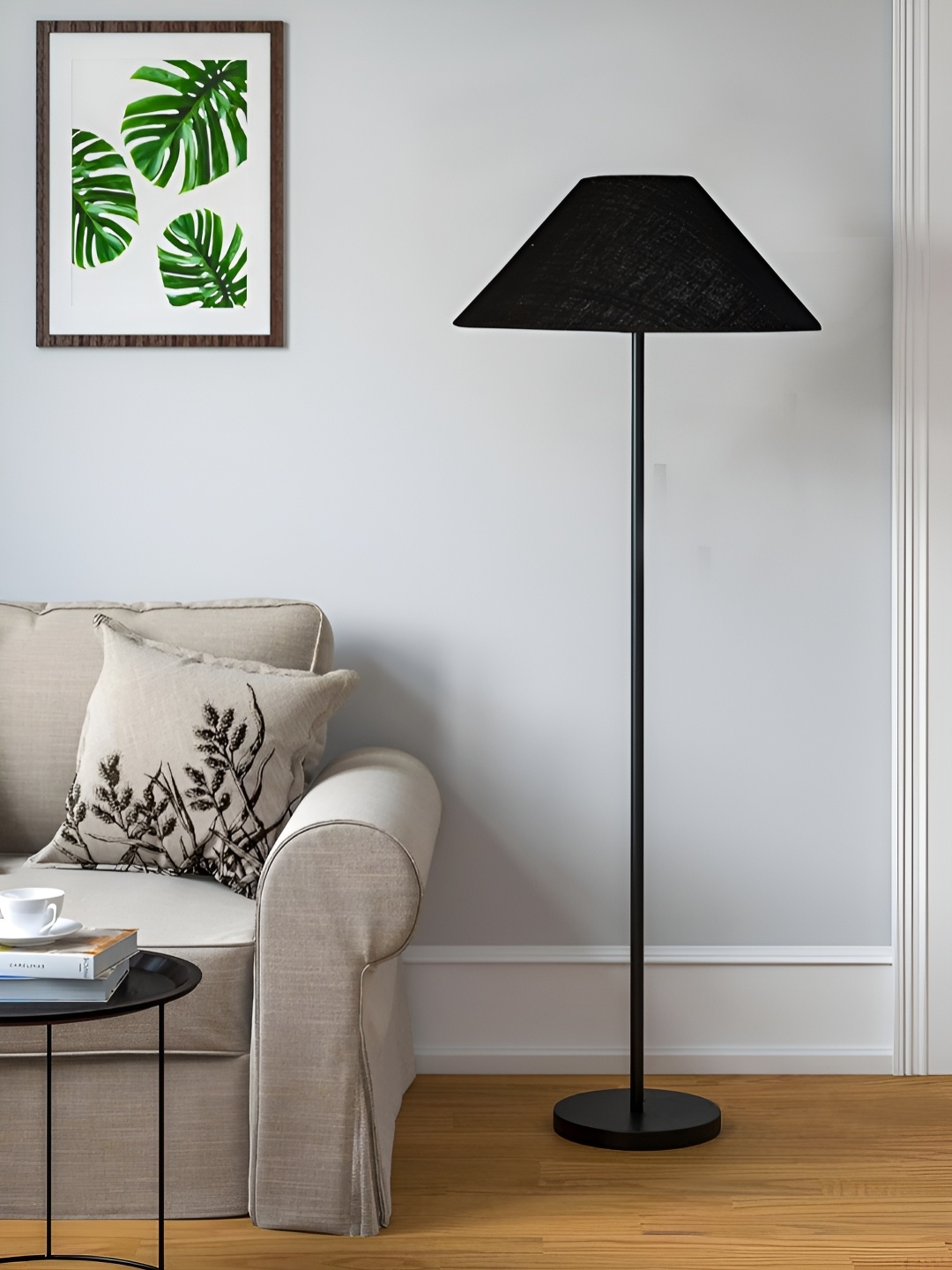 

Devansh Black Frustum Floor Lamp With Wooden Base