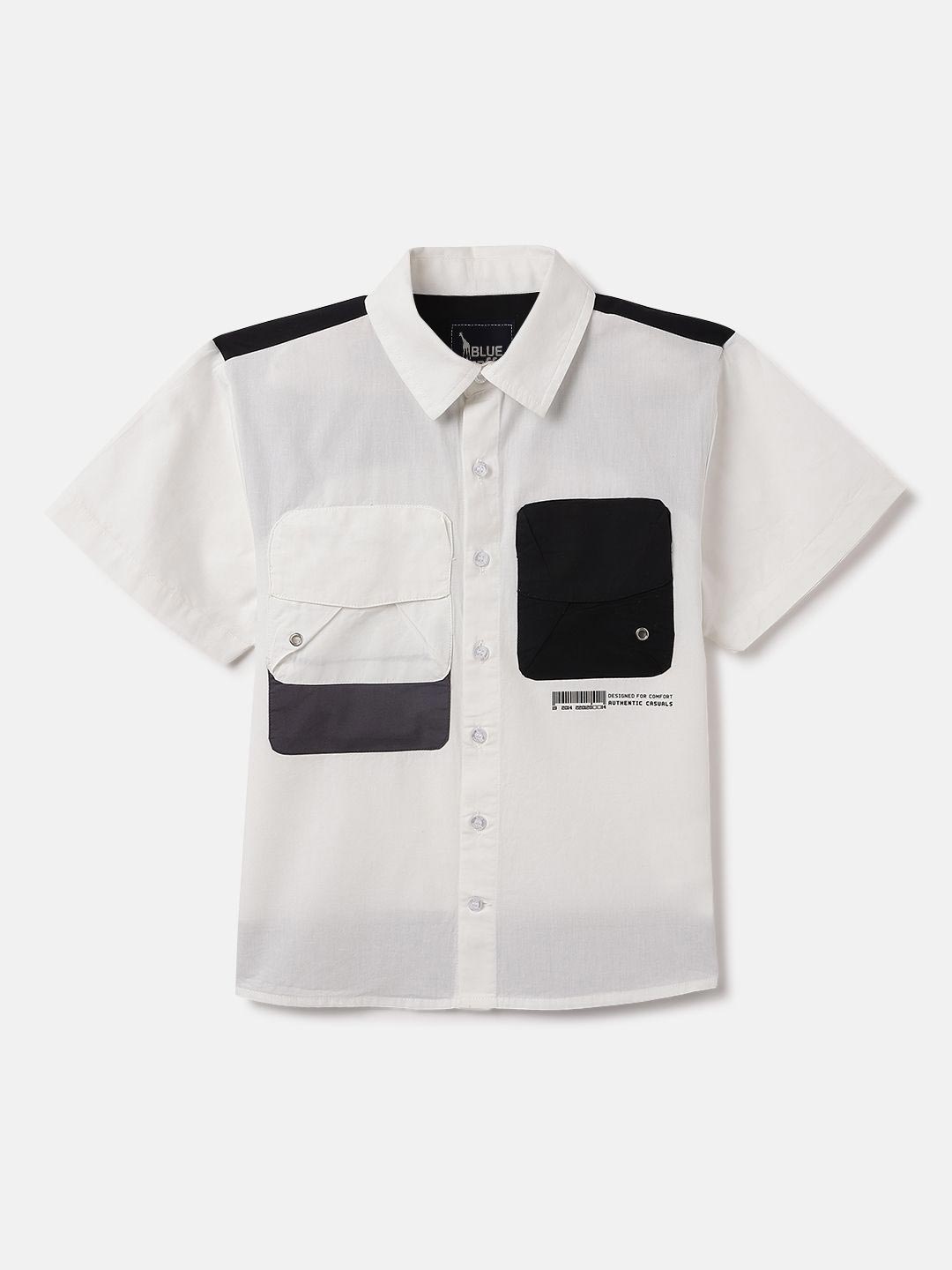 

Blue Giraffe Boys Opaque Casual Shirt, White