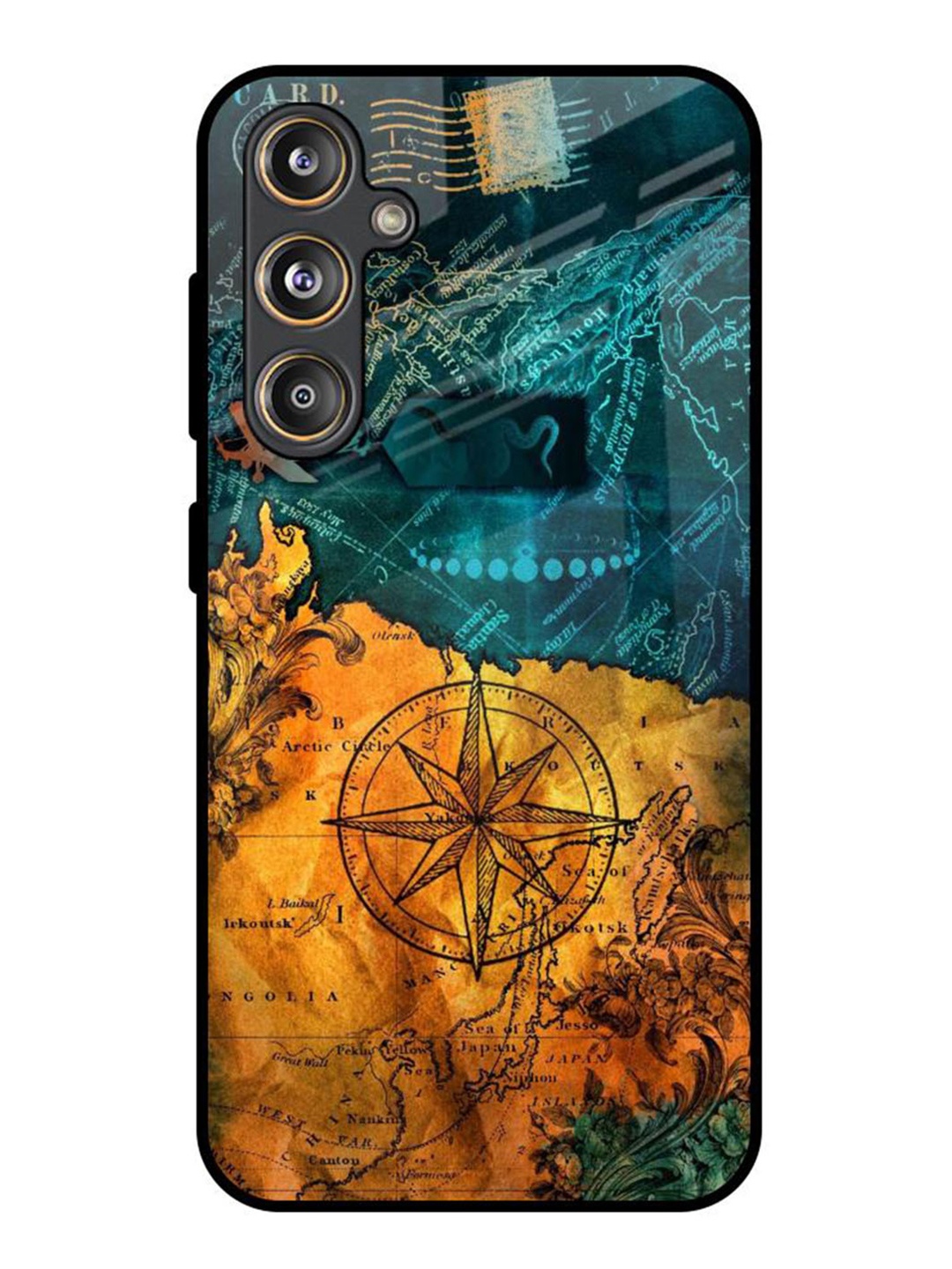 

QRIOH Architecture Map Real Samsung Galaxy F55 5G Impact Resistant Back Case, Yellow