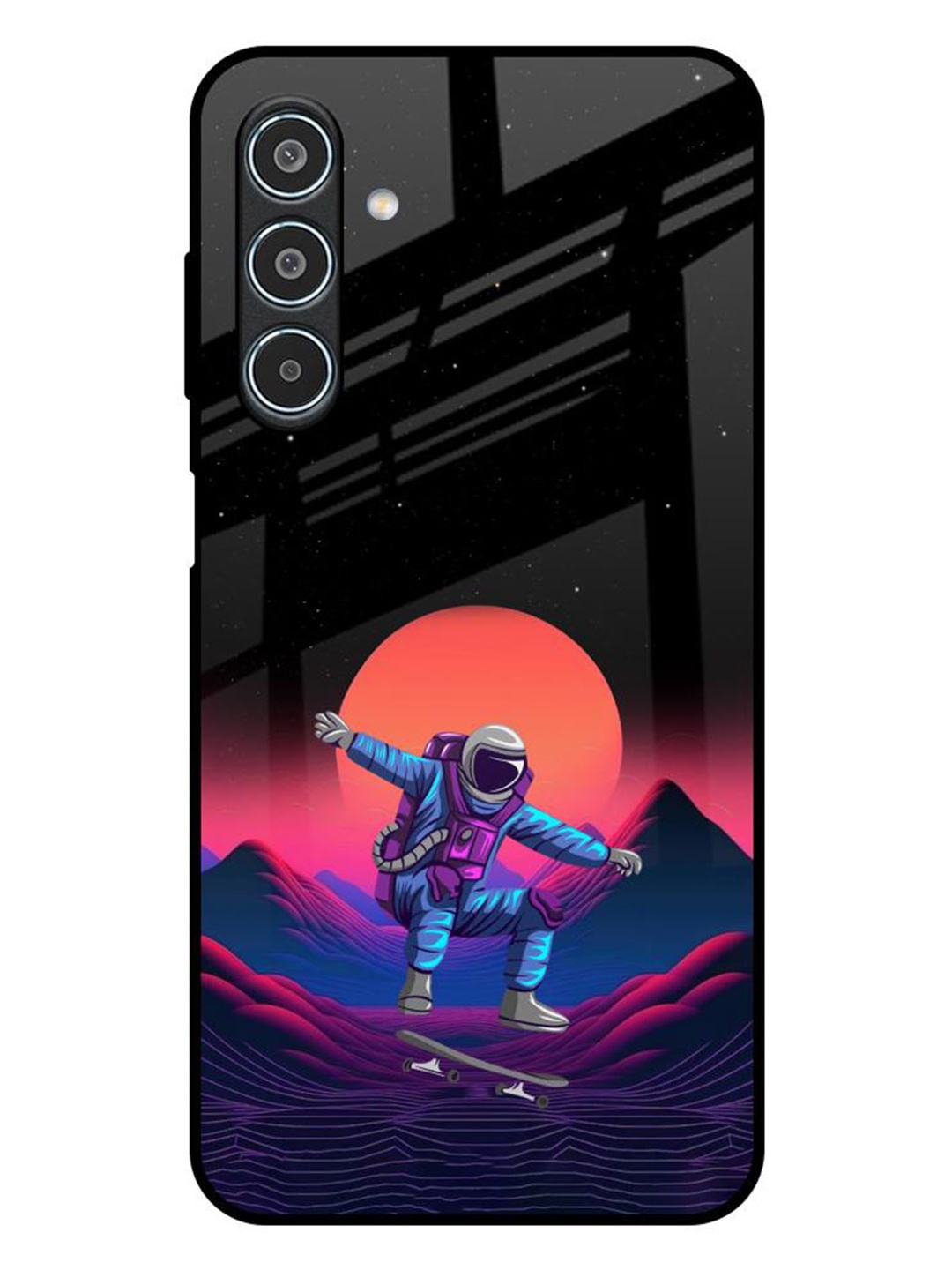 

QRIOH Retro Astronaut Samsung Galaxy M35 5G Impact Resistant Back Case, Black
