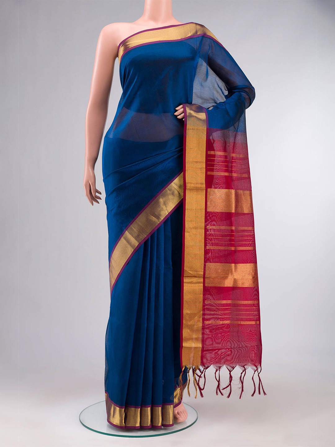 

Nalli Woven Design Zari Saree, Blue