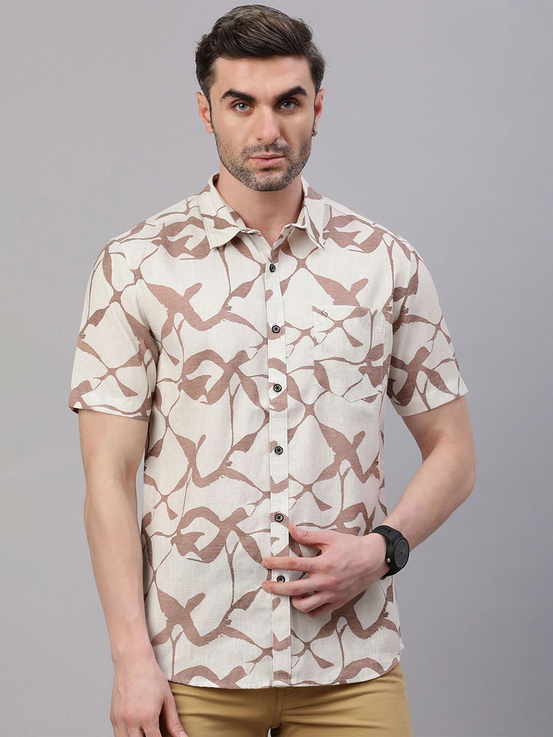 

Classic Polo Men Slim Fit Opaque Casual Shirt, White