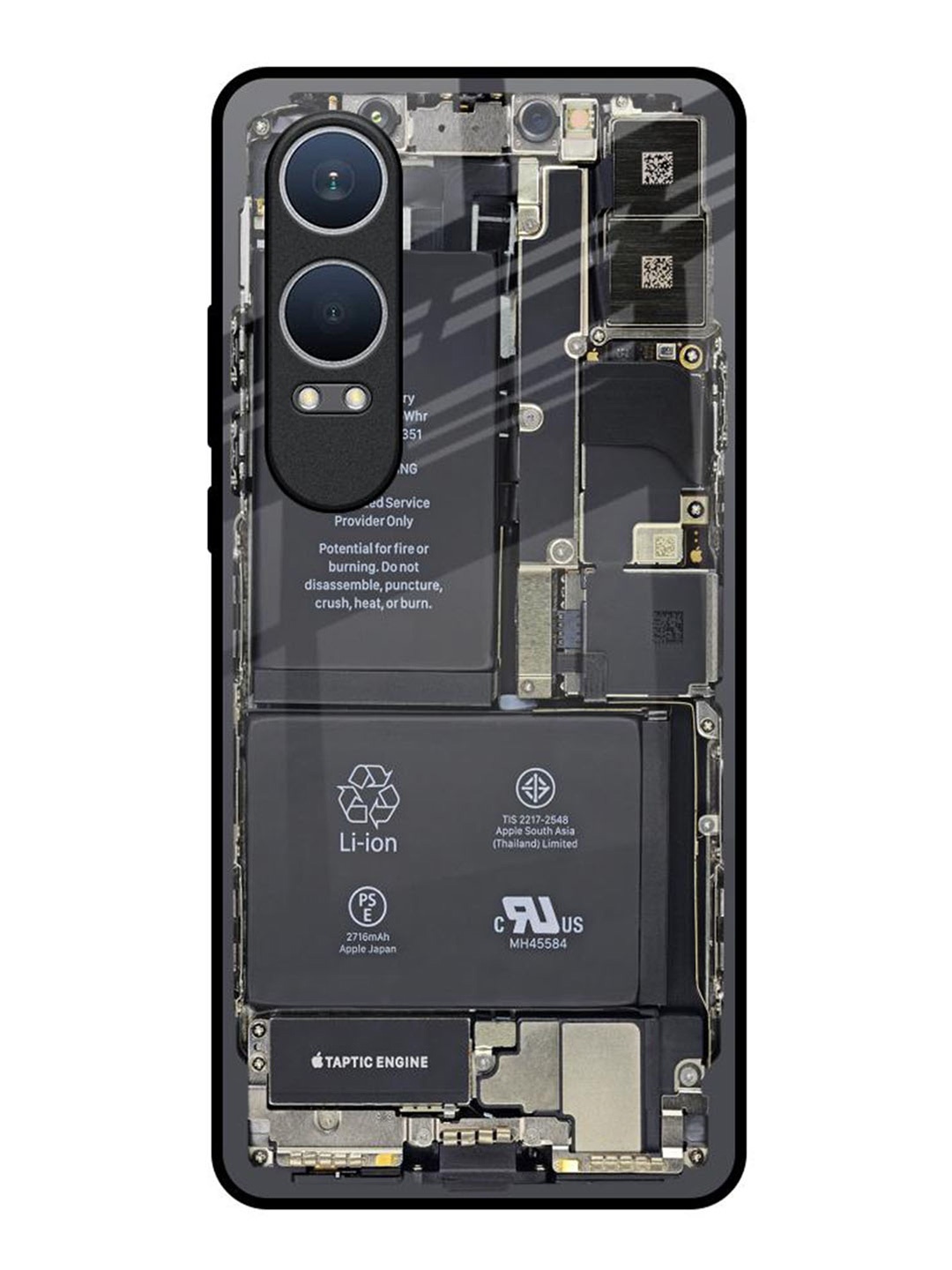 

QRIOH Skeleton Inside OnePlus Nord CE4 Lite 5G Impact Resistant Back Case, Grey
