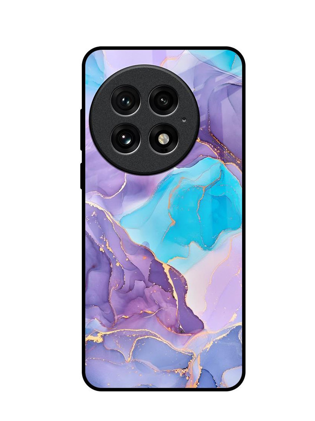 

QRIOH Alcohol ink Marble Real OnePlus 13 Impact Resistant Back Case, Blue