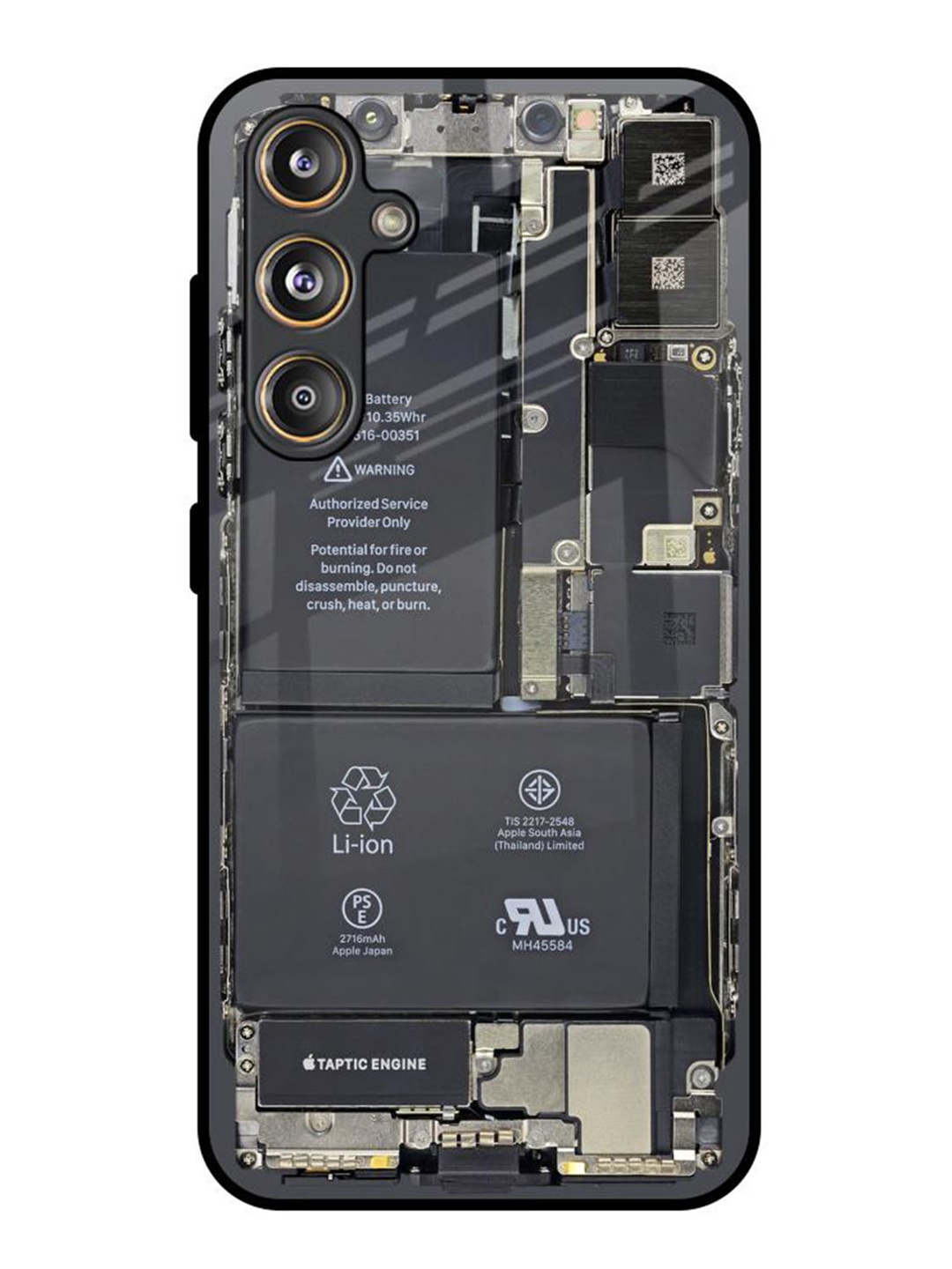 

QRIOH Skeleton Inside Samsung Galaxy F55 5G Impact Resistant Back Case, Grey