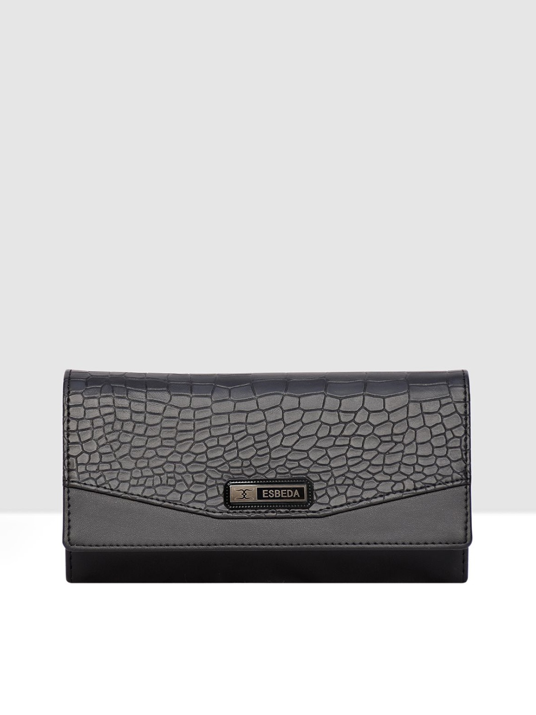 

ESBEDA Women Textured PU Two Fold Wallet, Black