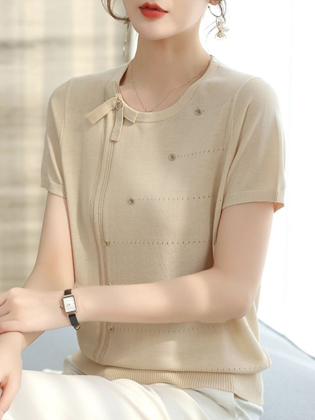 

StyleCast Women T-shirt, Beige