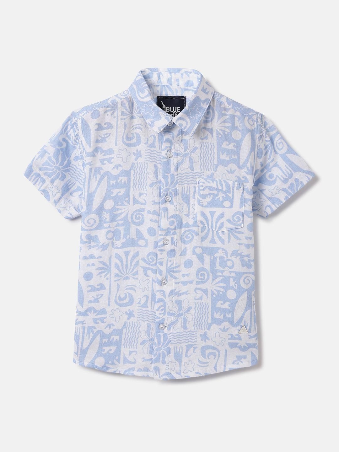 

Blue Giraffe Boys Opaque Printed Casual Shirt