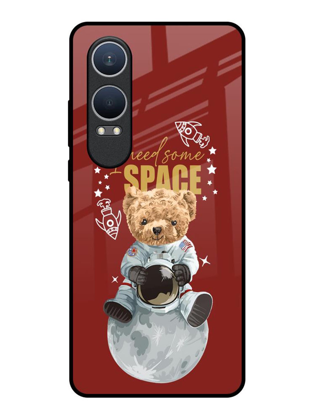 

QRIOH Astronaut Bear OnePlus Nord CE4 Lite 5G Impact Resistant Back Case, Maroon