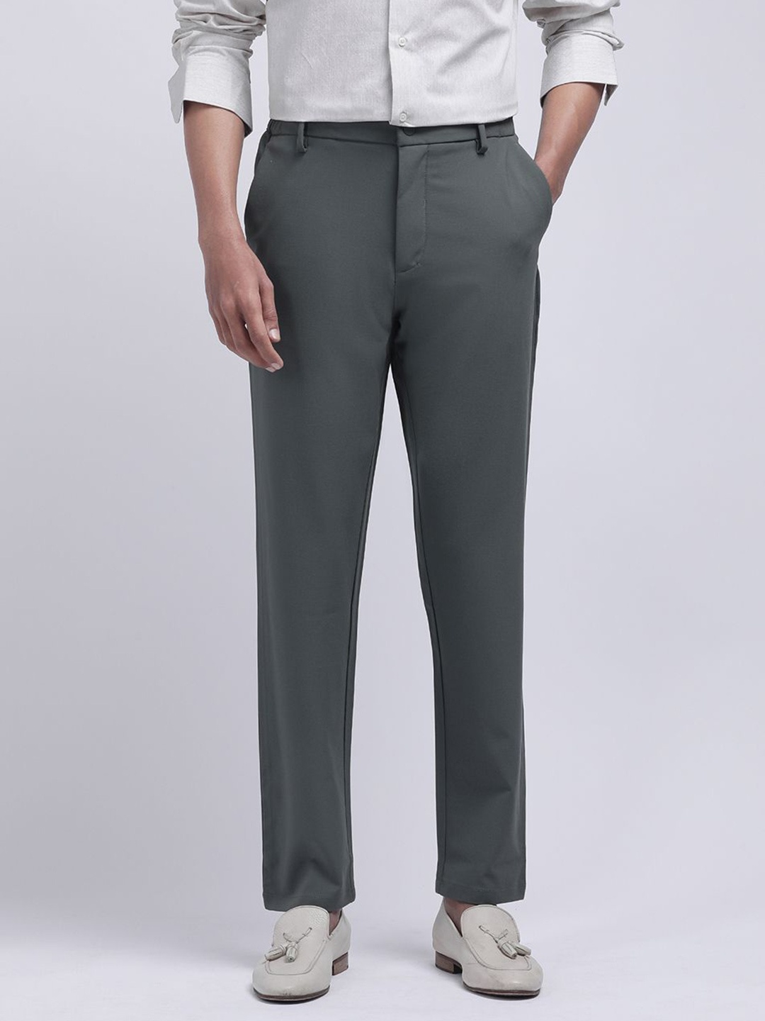 

RARE RABBIT Men Tailored Formal Trousers, Olive