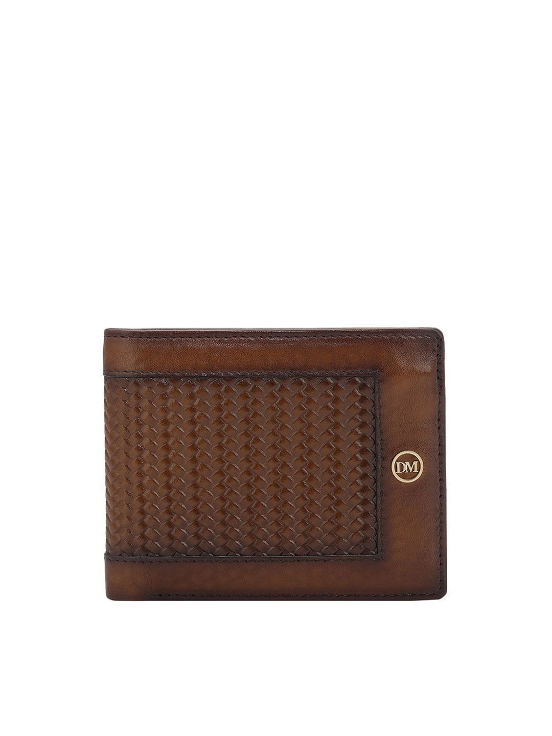 

Da Milano Men RFID Textured Leather Two Fold Wallet, Brown