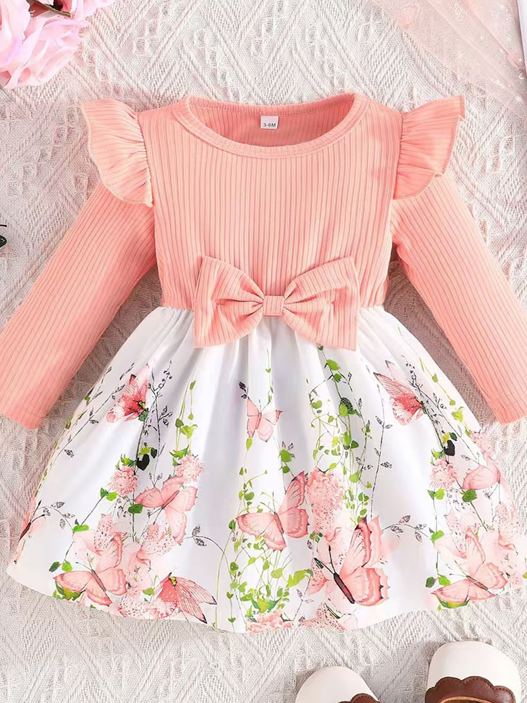 

Xsole Floral Print Fit & Flare Dress, Pink