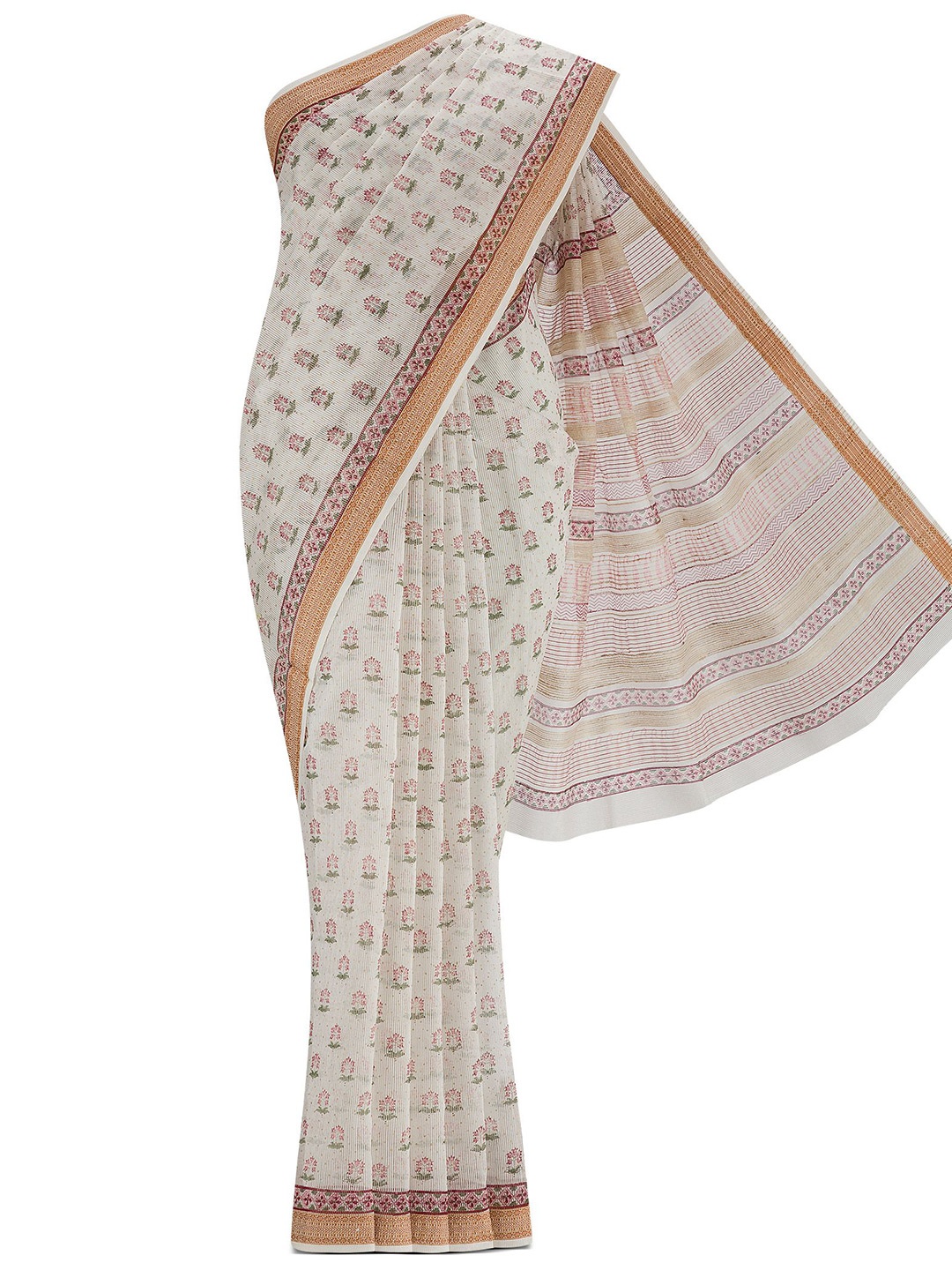 

Nalli Women Ethnic Motifs Zari Saree, Cream