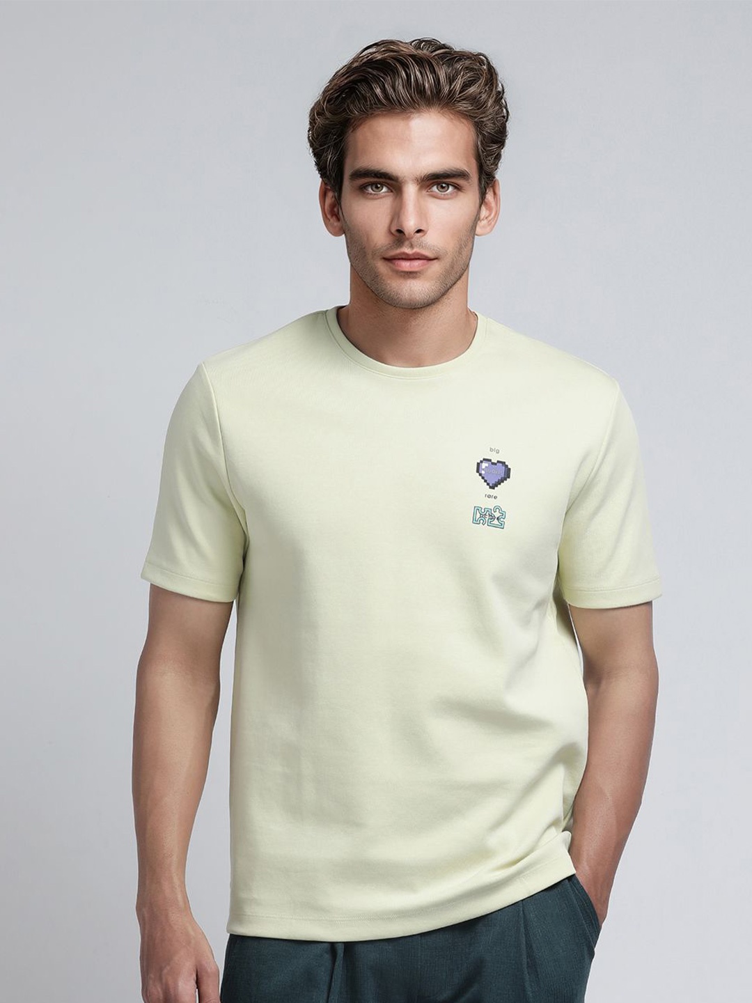 

RARE RABBIT Men Printed T-shirt, Yellow