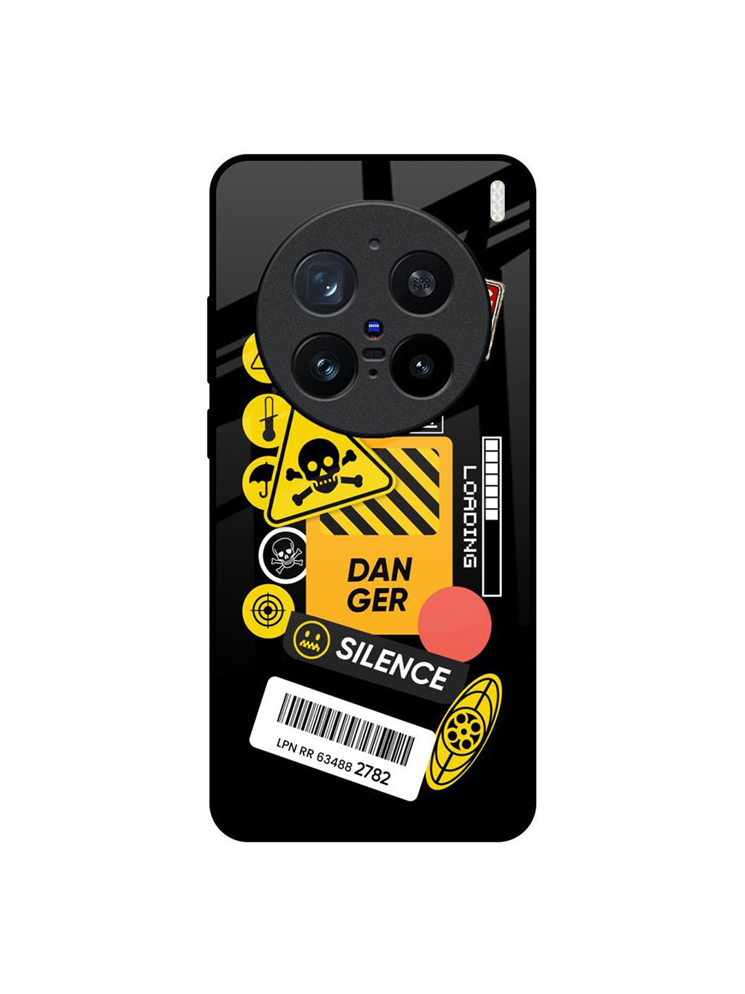 

QRIOH Danger Signs Vivo X200 Pro 5G Impact Resistant Back Case, Black
