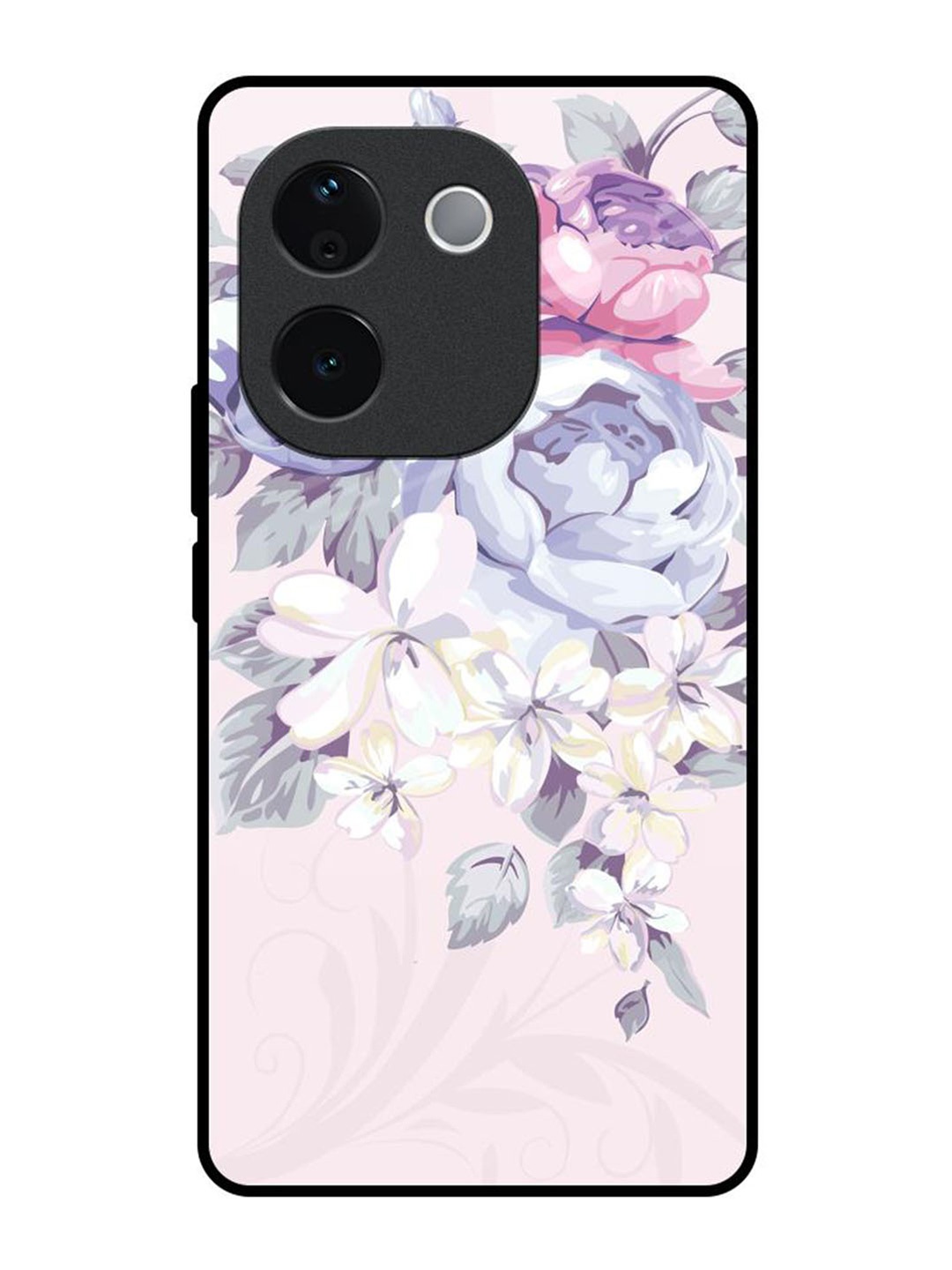 

QRIOH Floral Printed IQOO Z9s Pro 5G Back Case Mobile Accessories, White