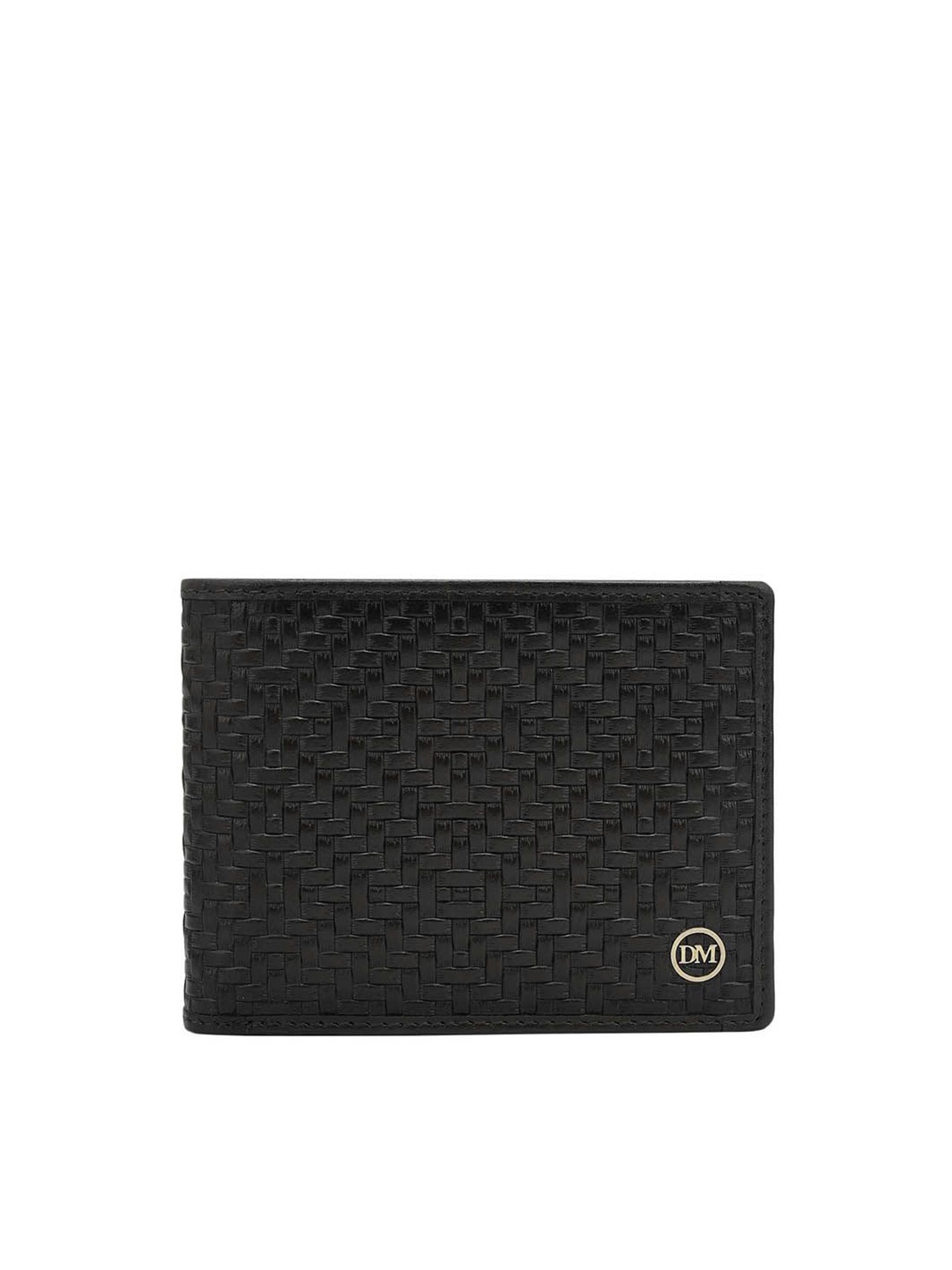 

Da Milano Men RFID Textured Leather Two Fold Wallet, Black