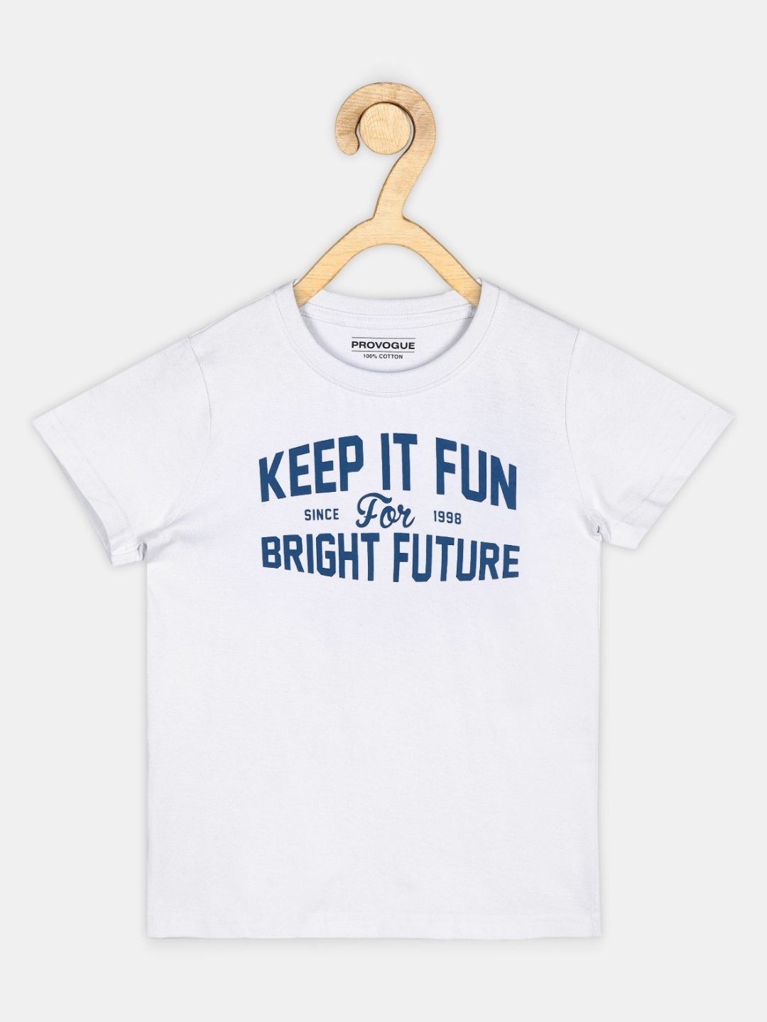 

Provogue Boys Typography Printed Applique T-shirt, White
