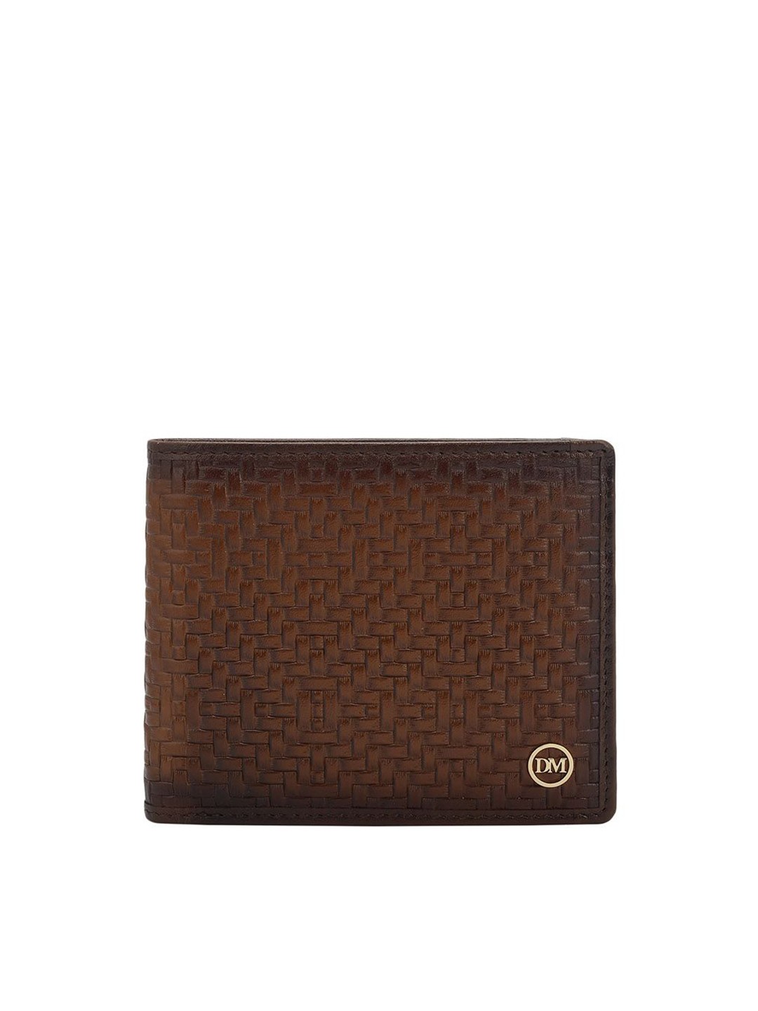 

Da Milano Men Textured Leather Two Fold Wallet, Brown