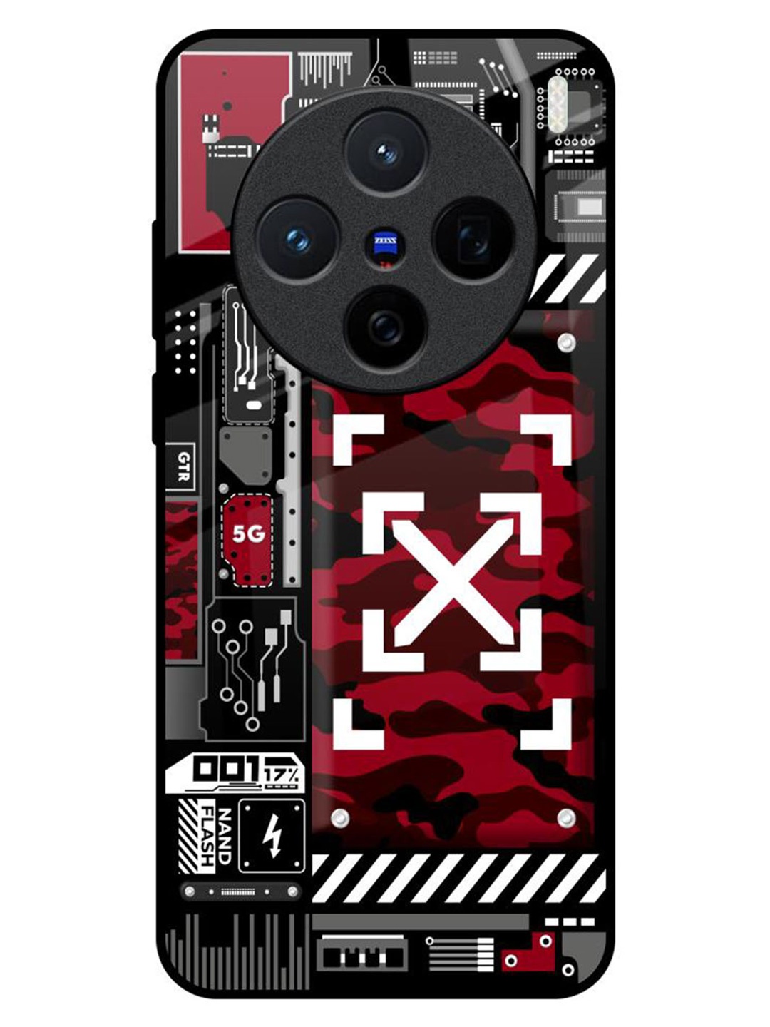 

QRIOH Technology Art Vivo X200 5G Impact Resistant Back Case, Red