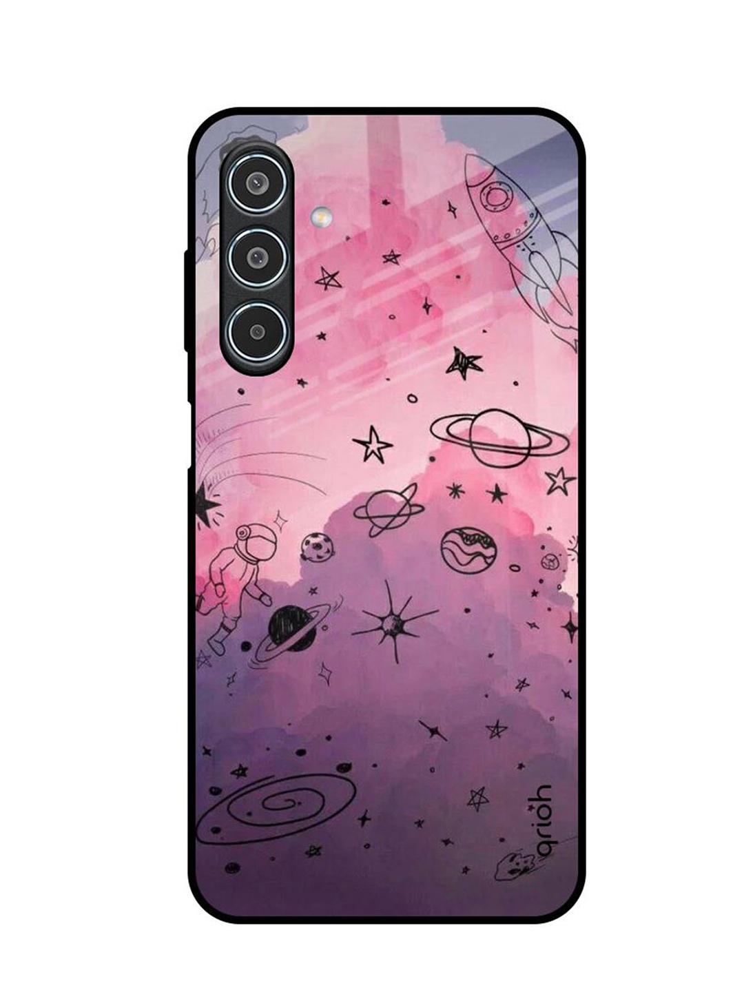 

QRIOH Space Doodles Samsung Galaxy M35 5G Impact Resistant Back Case, Purple