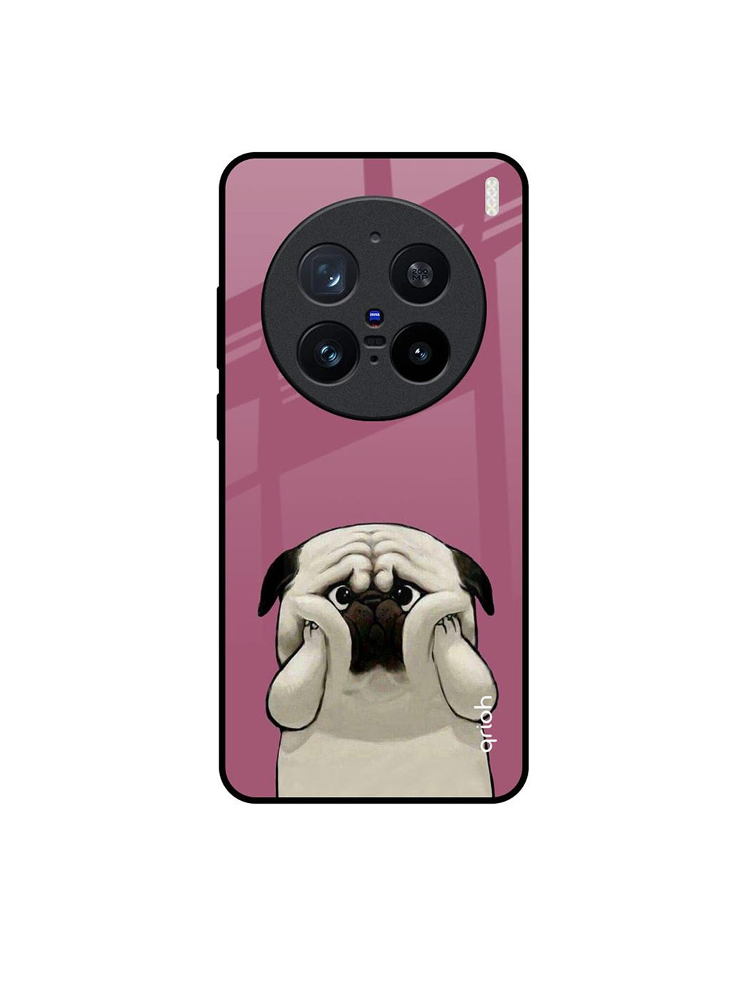 

QRIOH Funny Pug Face Vivo X200 Pro 5G Impact Resistant Back Case, Pink