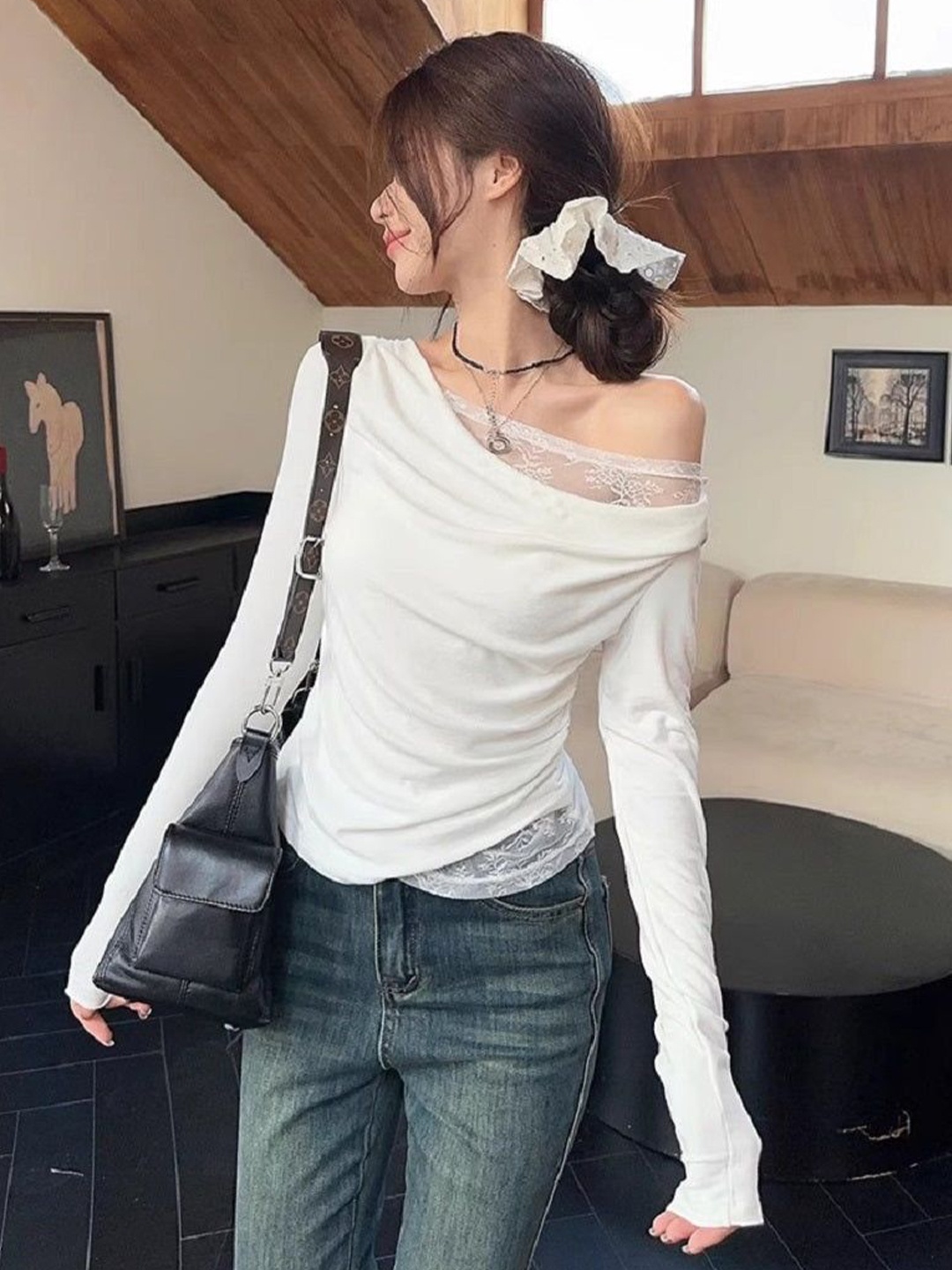 

Outzidr Styled Back Top, White