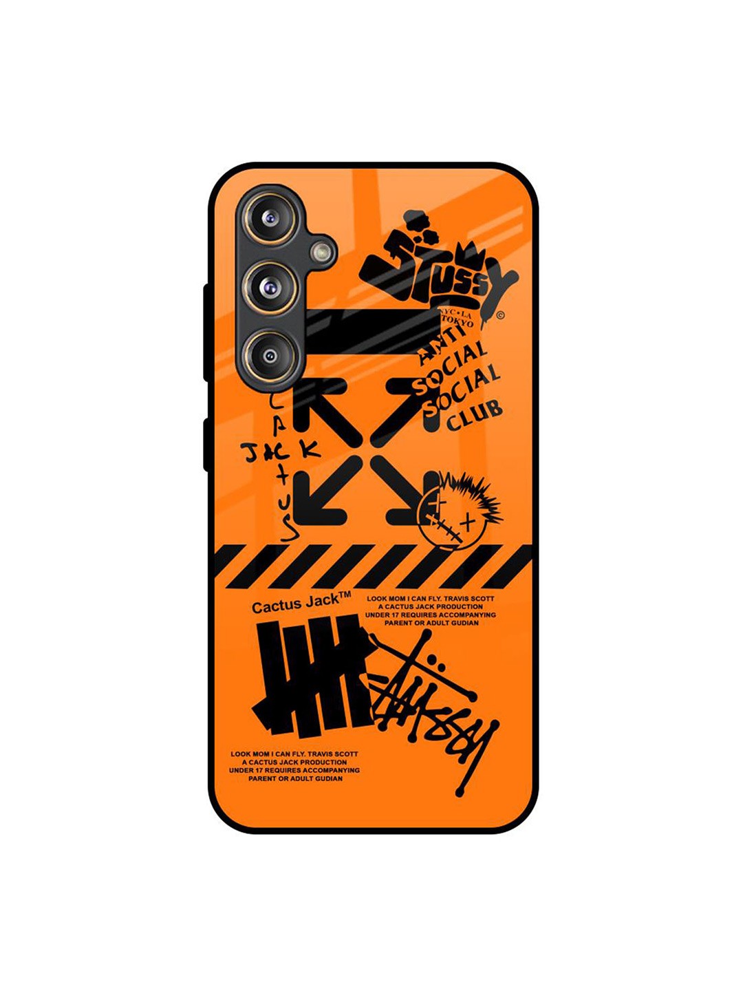 

QRIOH Anti Social Club Samsung Galaxy F55 5G Impact Resistant Back Case, Orange
