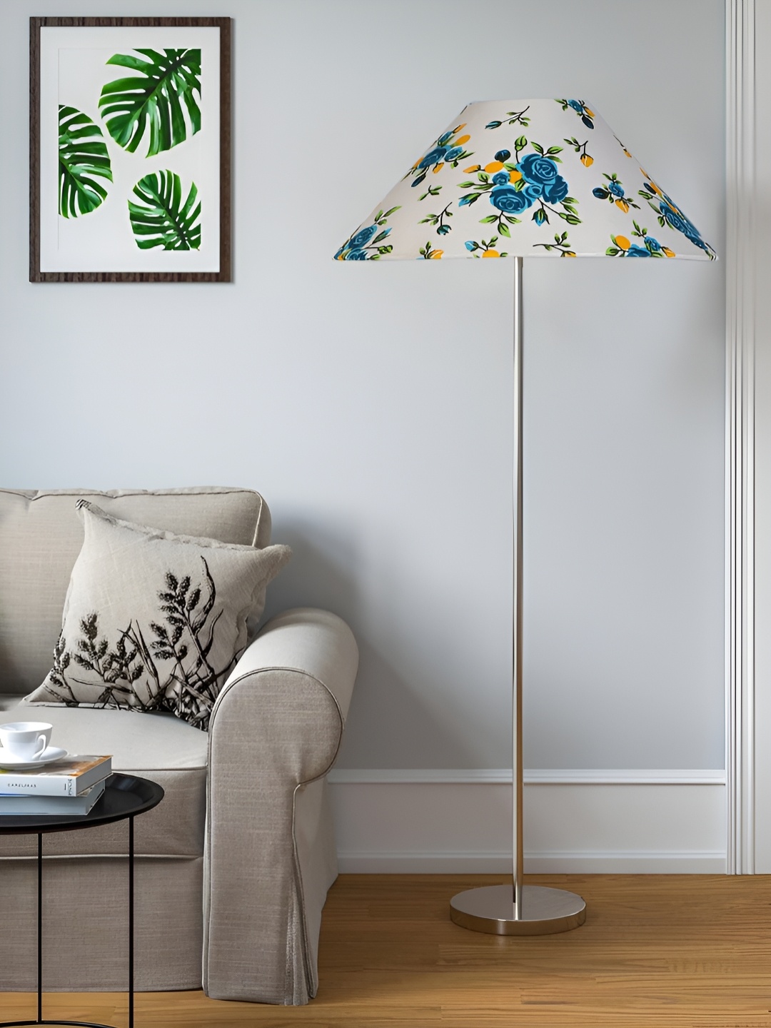 

Devansh White & Blue Printed Cotton Frustum Shape Floor Lamps