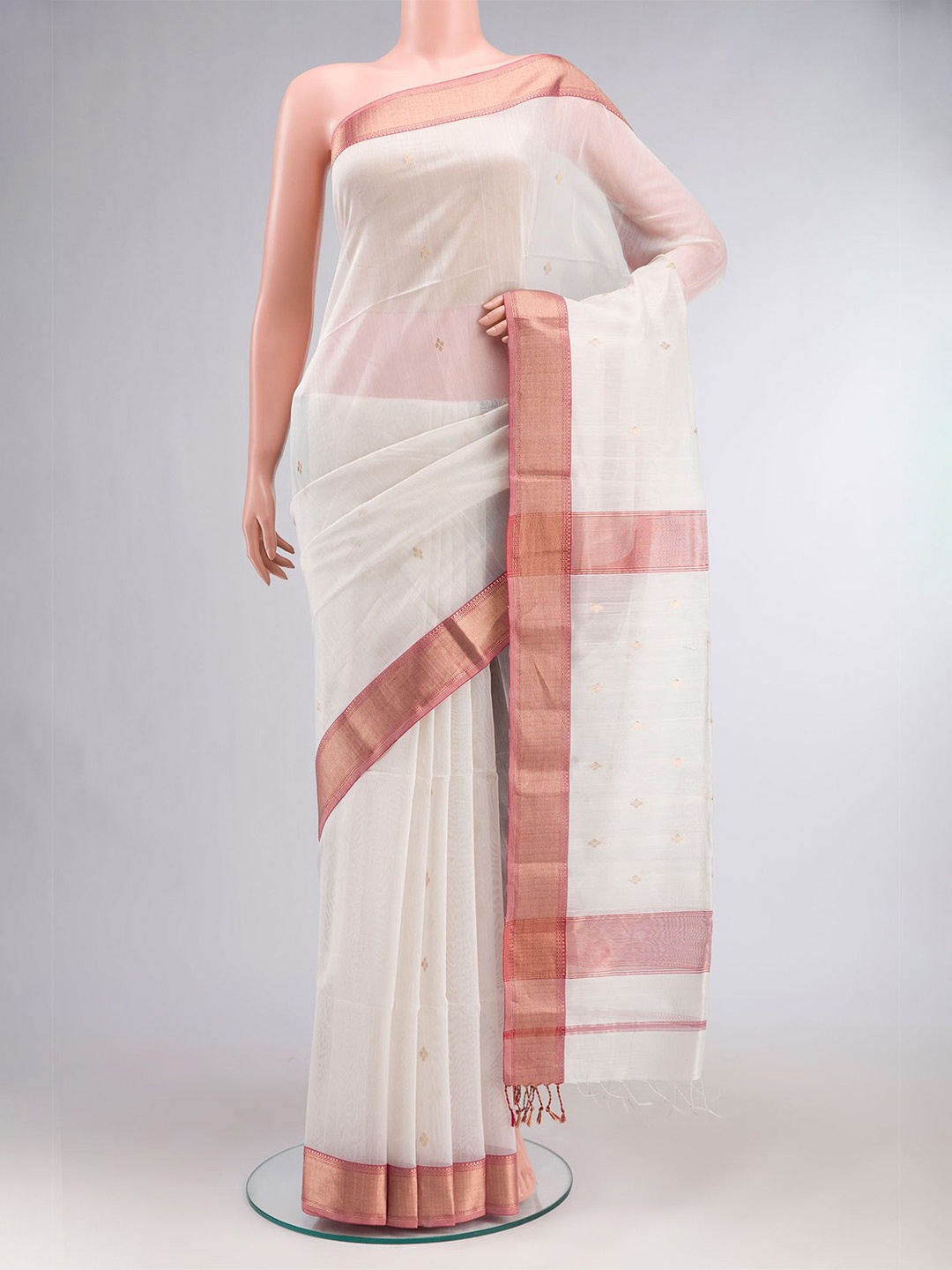 

Nalli Woven Design Zari Saree, Cream