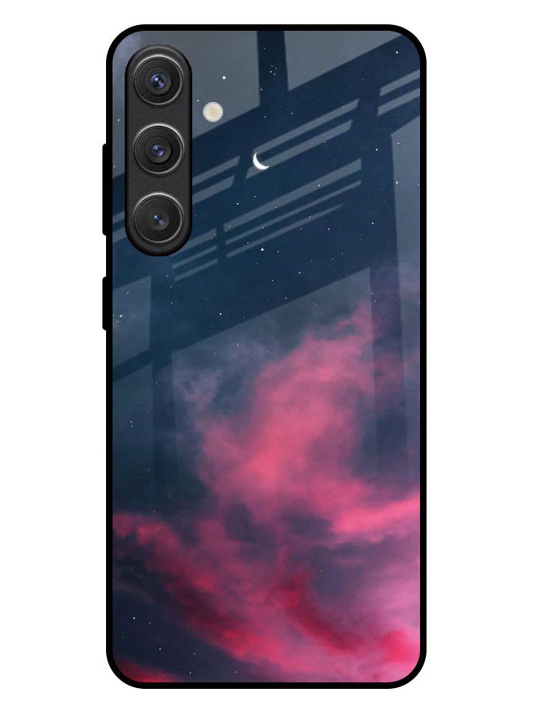 

QRIOH Moon Night Samsung Galaxy S25 Plus 5G Impact Resistant Back Case, Navy blue