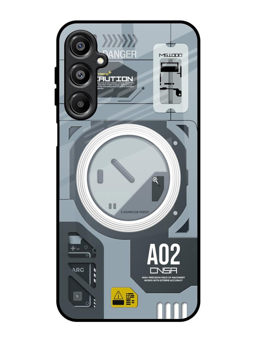 

QRIOH Modern Technology Samsung Galaxy A16 5G Impact Resistant Back Case, Grey