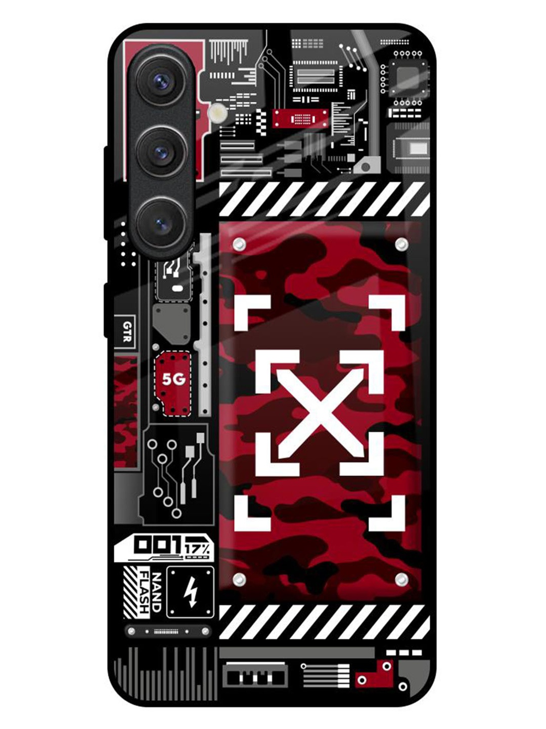 

QRIOH Technology Art Samsung Galaxy S25 Plus 5G Impact Resistant Back Case, Black