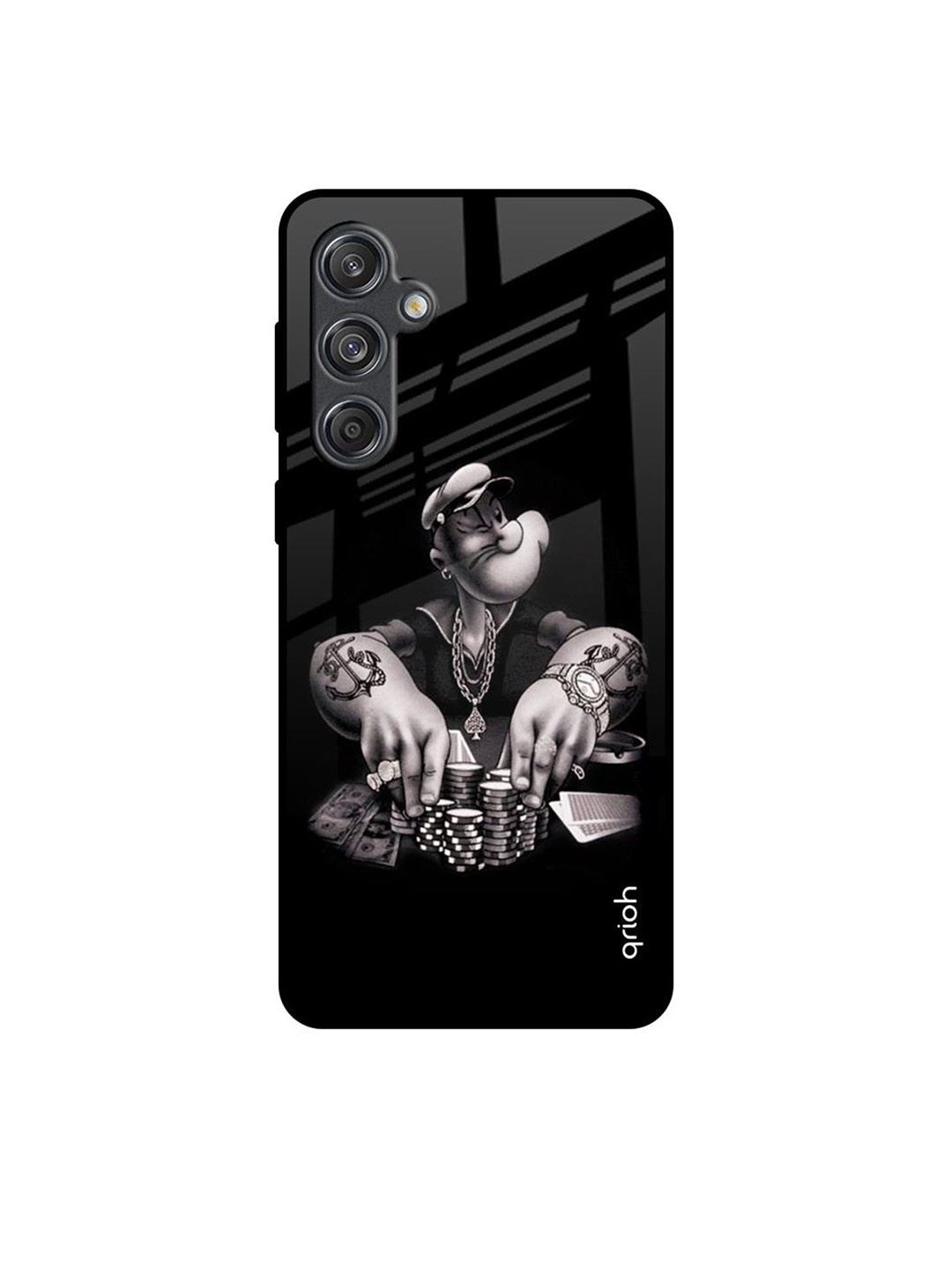 

QRIOH Gambling Problem Samsung Galaxy M55 5G Impact Resistant Back Case, Black