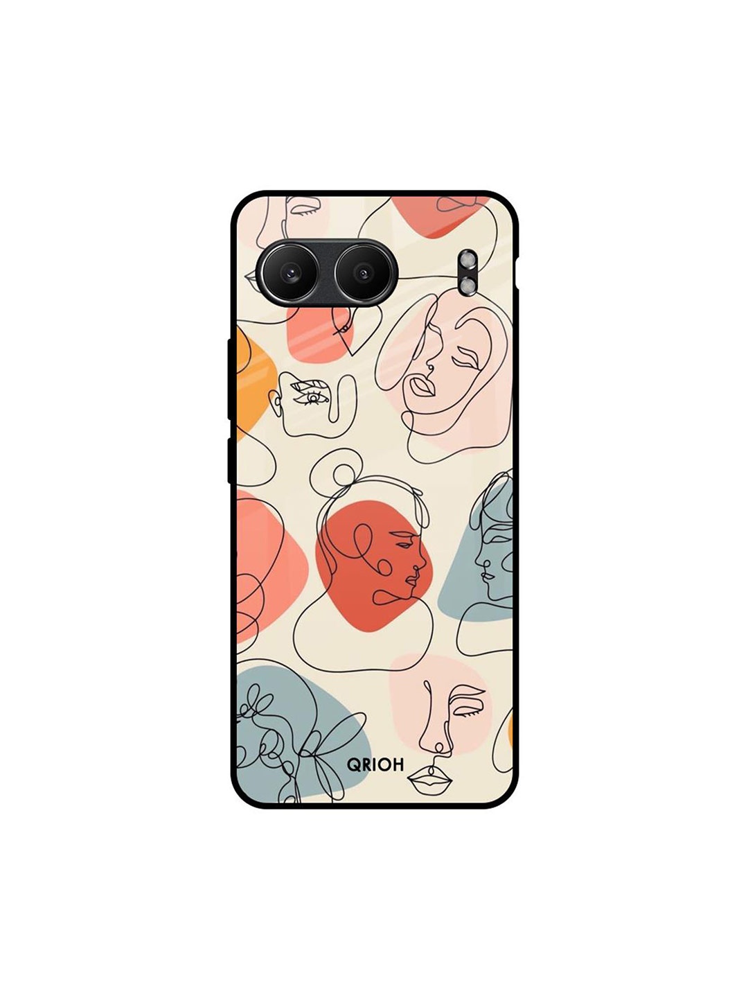 

QRIOH Abstract Faces OnePlus Nord 4 5G Impact Resistant Back Case, Cream