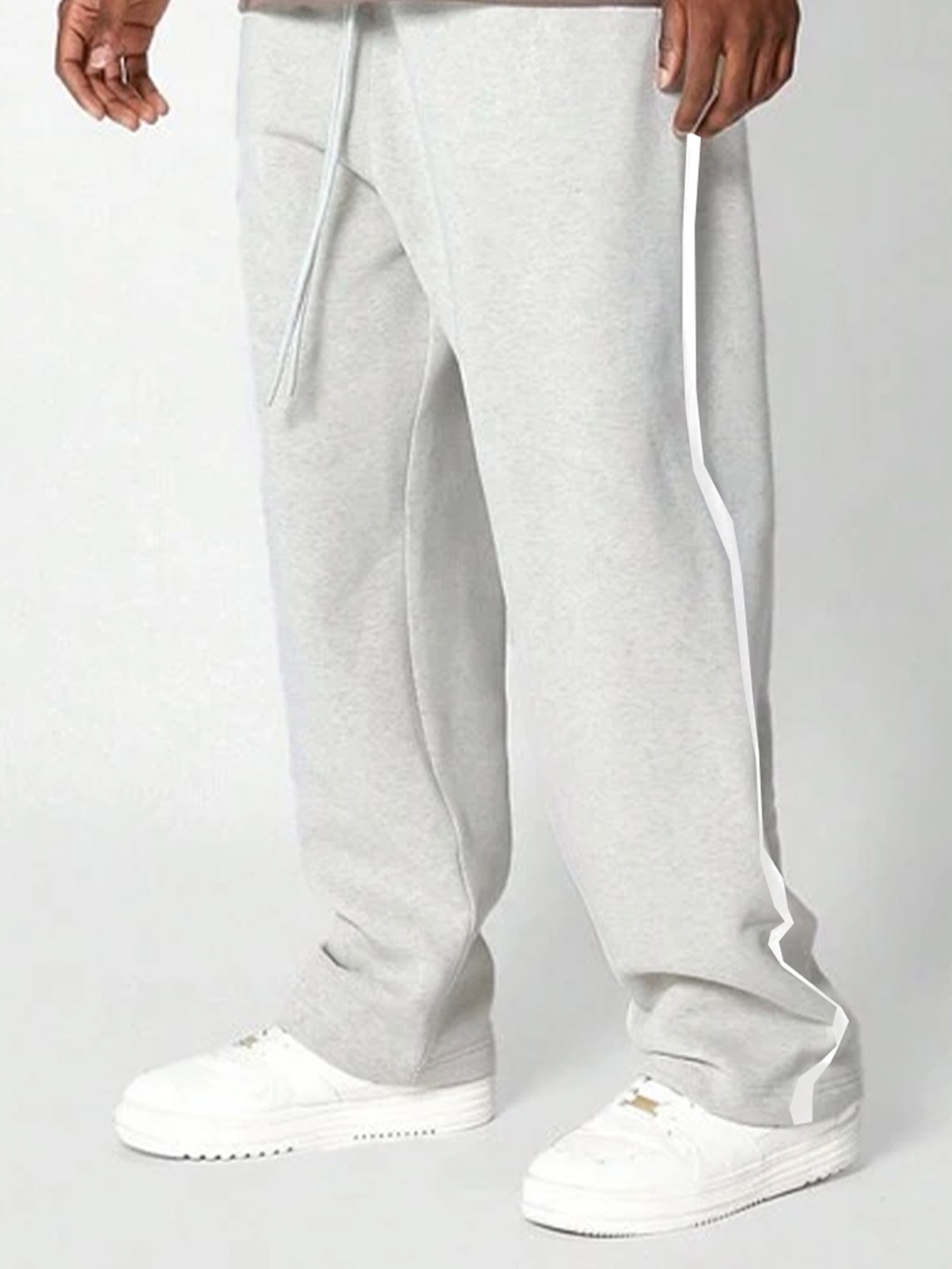 

Tees Da Men Pure Cotton Relaxed Fit Track Pants, White