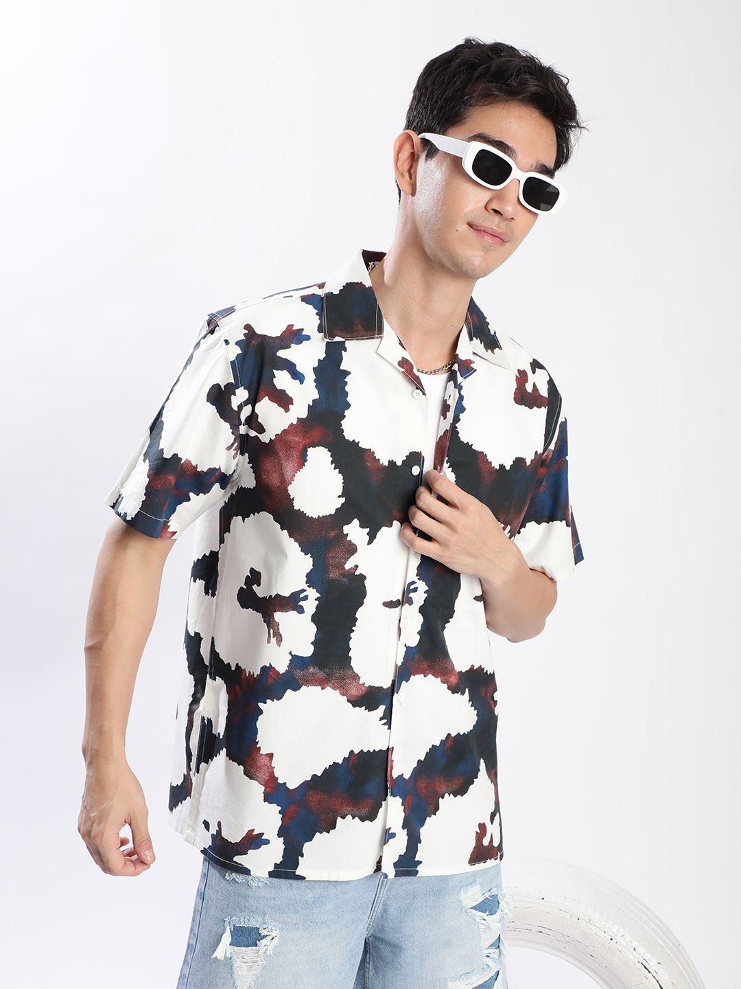 

Bene Kleed Men Opaque Printed Casual Shirt, Maroon