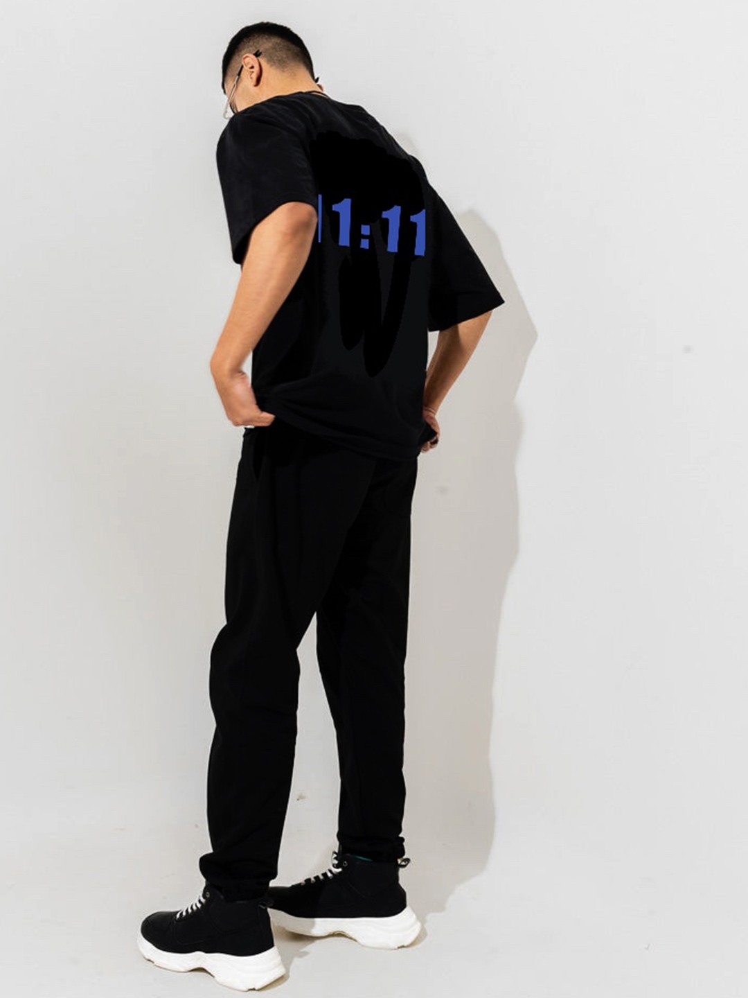 

TheBTclub Unisex Printed Tshirt With Joggers Co-ords, Black