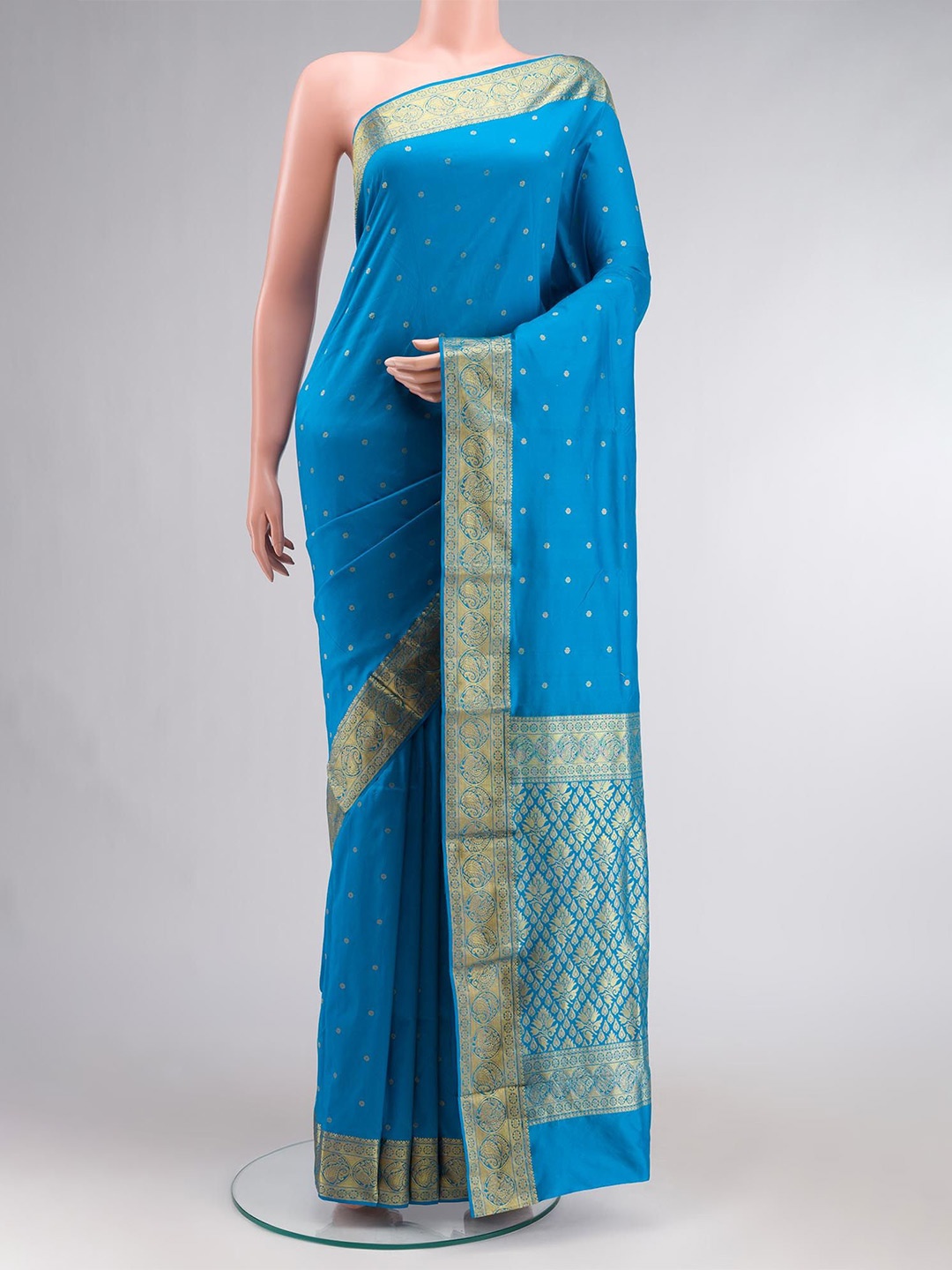 

Nalli Woven Design Zari Pure Silk Saree, Blue